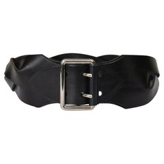 Balenciaga By Nicolas Ghesquiere Black Leather Braided Belt