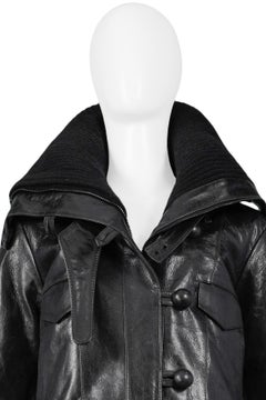 Balenciaga by Nicolas Ghesquiere Black Leather Moto Runway Jacket 2002