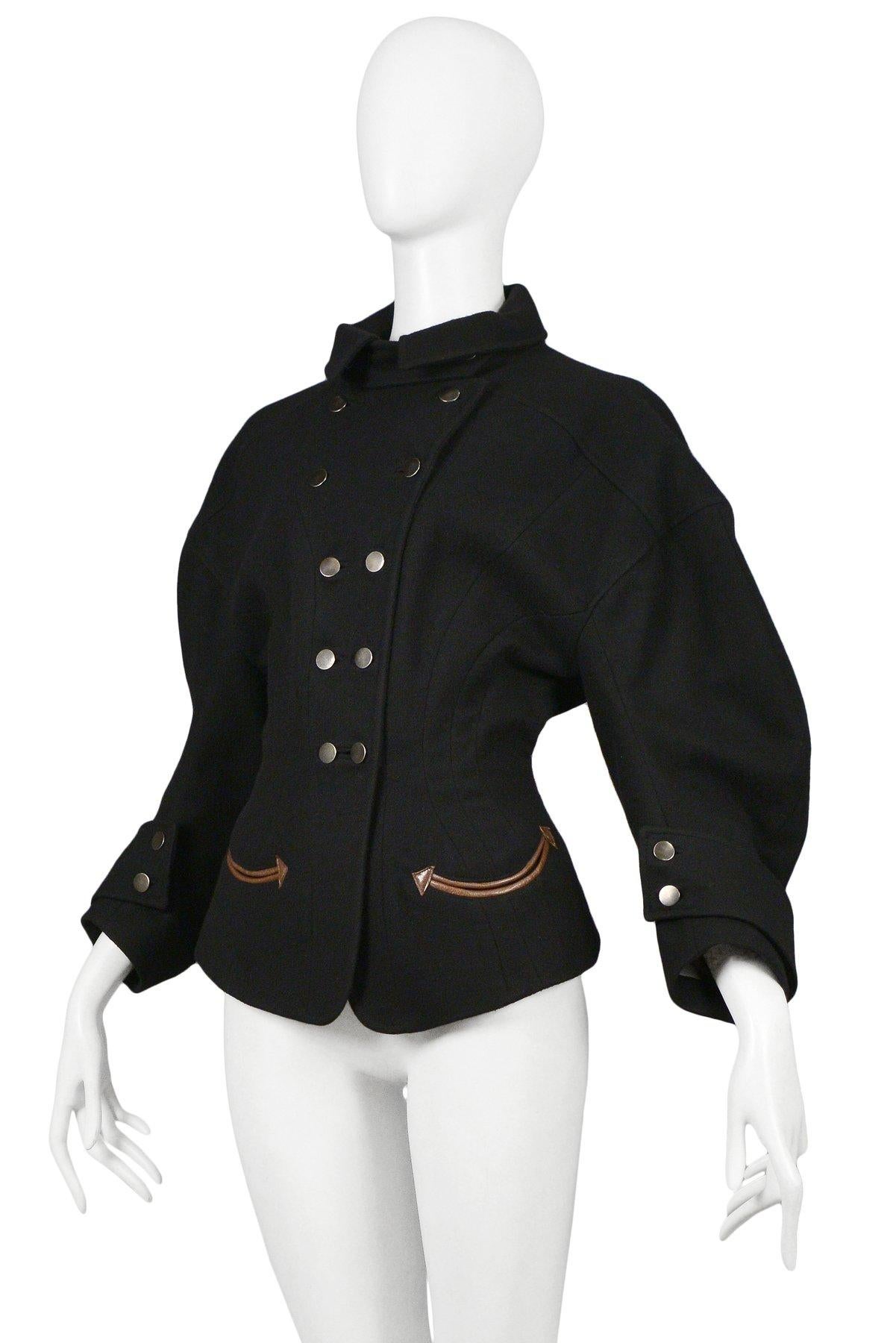Balenciaga by Nicolas Ghesquiere Black Western Inspired Jacket 2003 In Good Condition In Los Angeles, CA