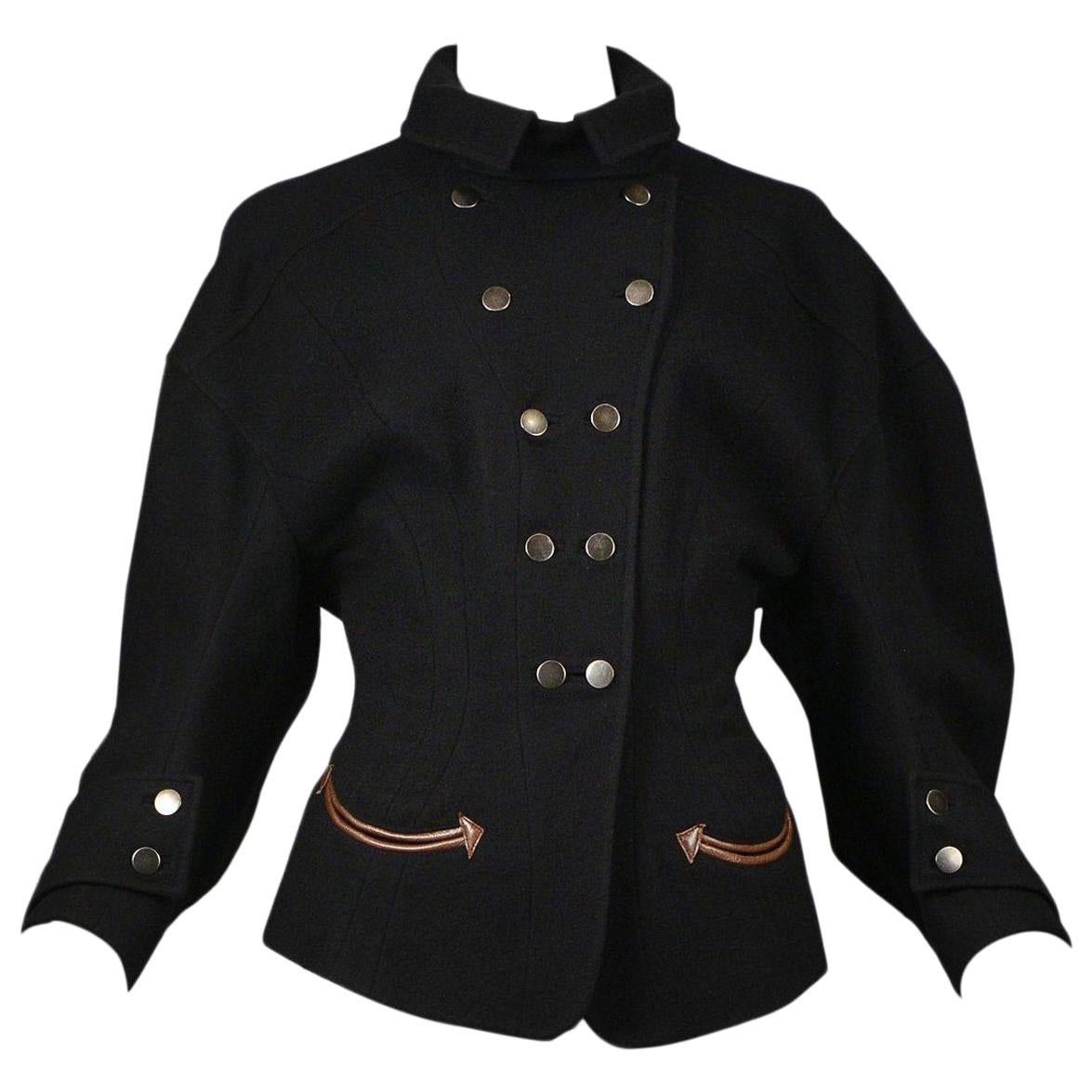 Balenciaga by Nicolas Ghesquiere Black Western Inspired Jacket 2003