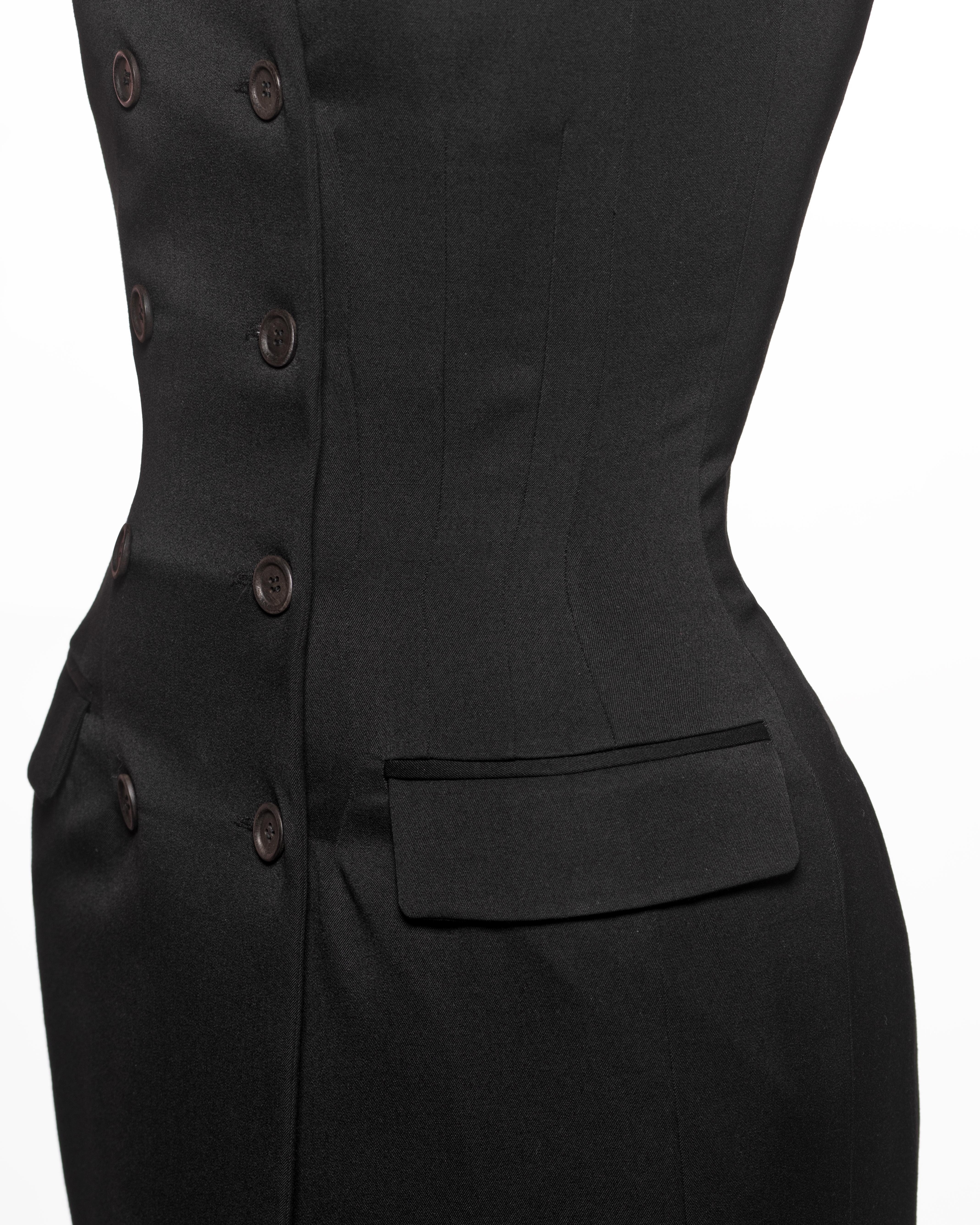Balenciaga di  Nicolas Ghesquière - Vestito bustier scolpito in lana nera, FW 2001 in vendita 6