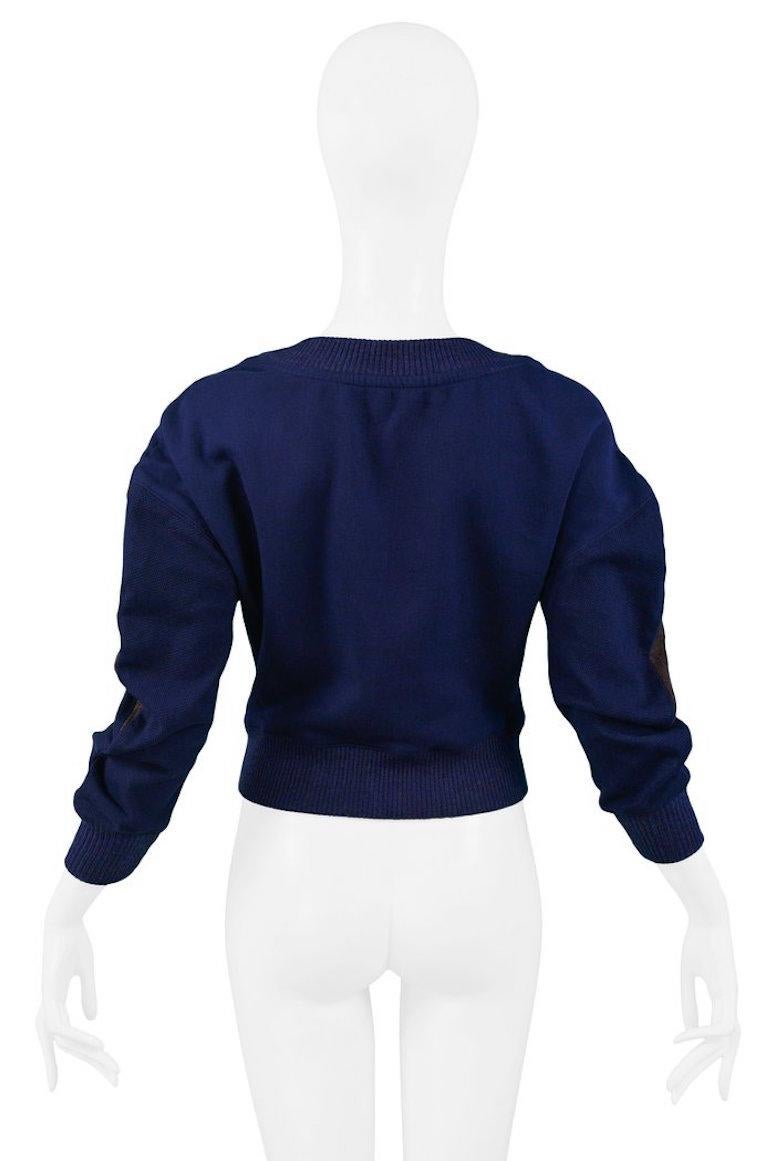Sweat-shirt à empiècements bleu et marron Balenciaga par Nicolas Ghesquiere, 2003 Pour femmes en vente