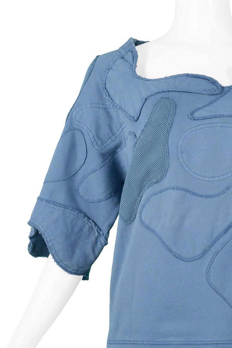 Balenciaga By  Nicolas Ghesquiere - Sweat-shirt à patchwork bleu 2002 Bon état - En vente à Los Angeles, CA