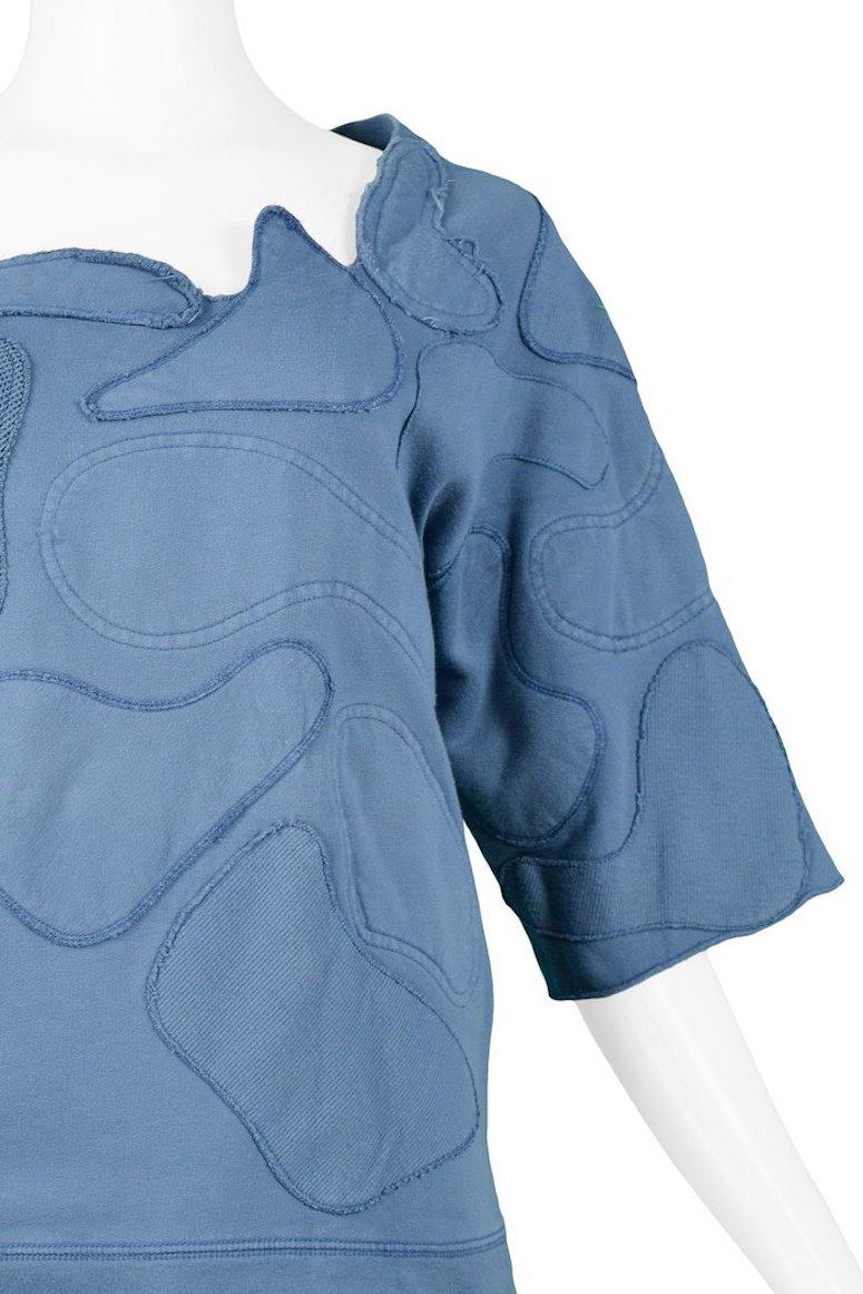Donna Balenciaga By  Nicolas Ghesquiere Felpa patchwork blu 2002 in vendita