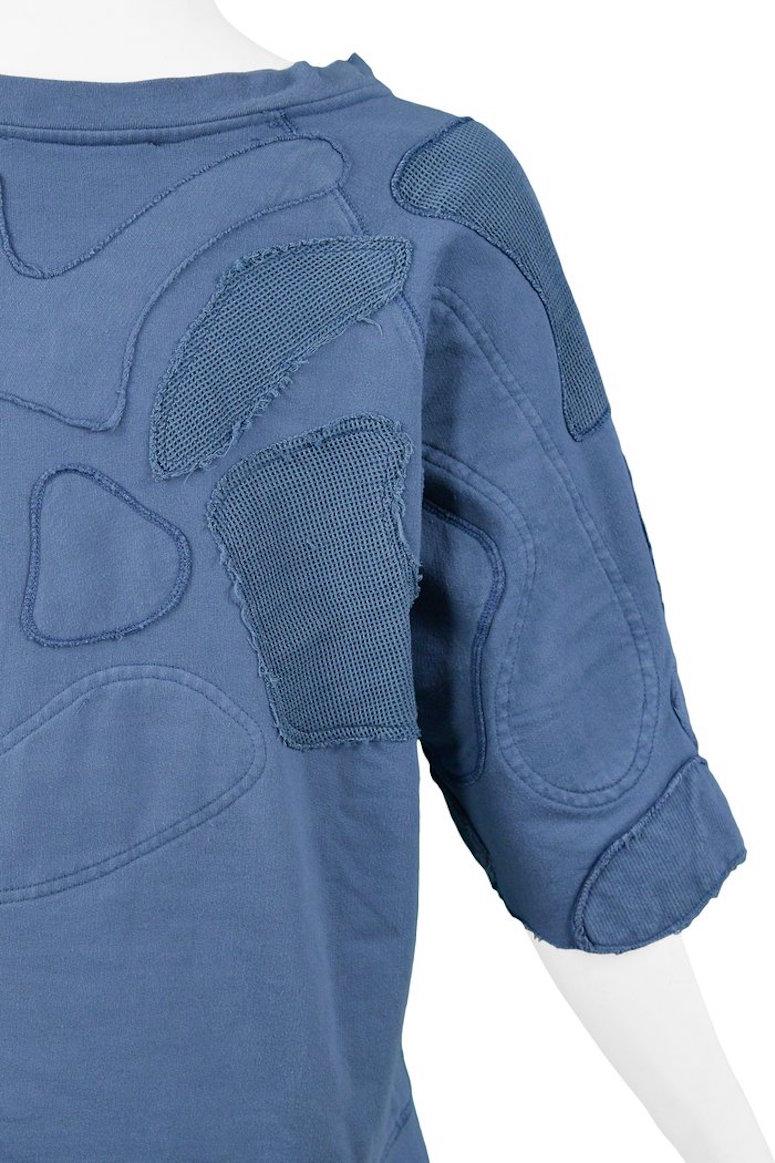 Balenciaga By  Nicolas Ghesquiere Blue Patchwork Sweatshirt 2002 For Sale 1