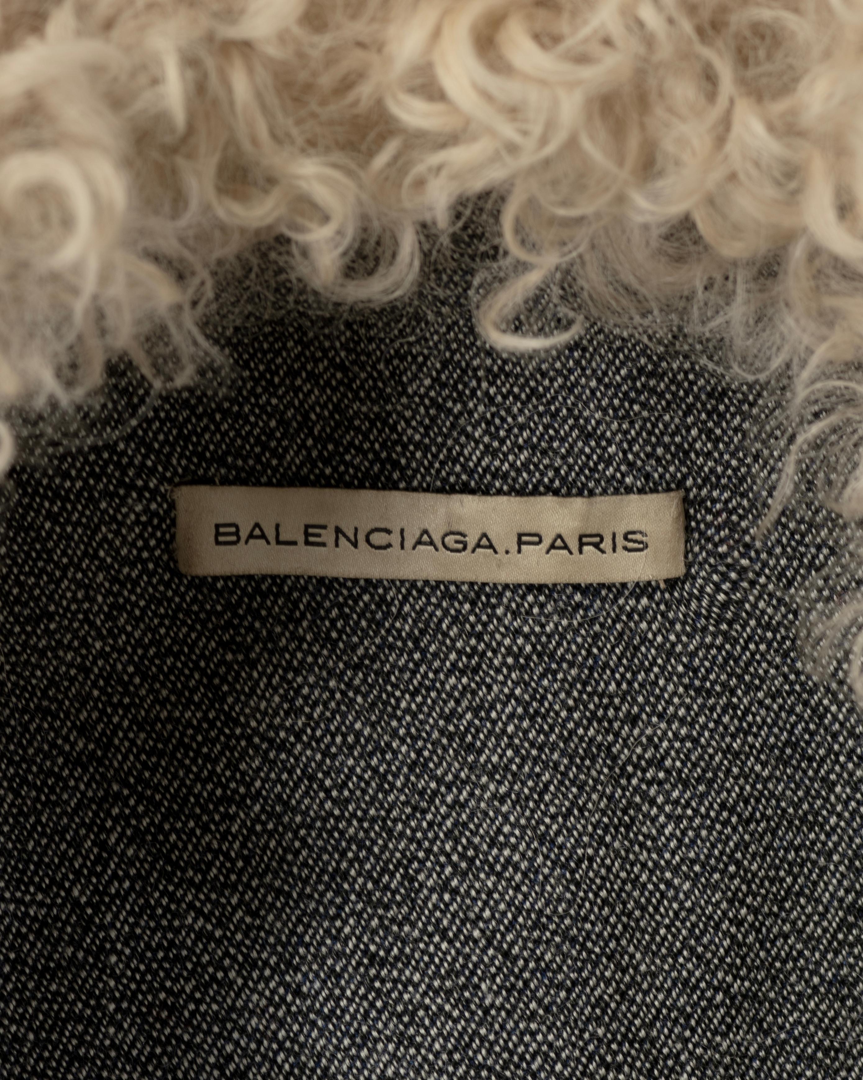 Balenciaga by Nicolas Ghesquière Cavalry Twill and Lamb Fur Jacket, fw 2004 12