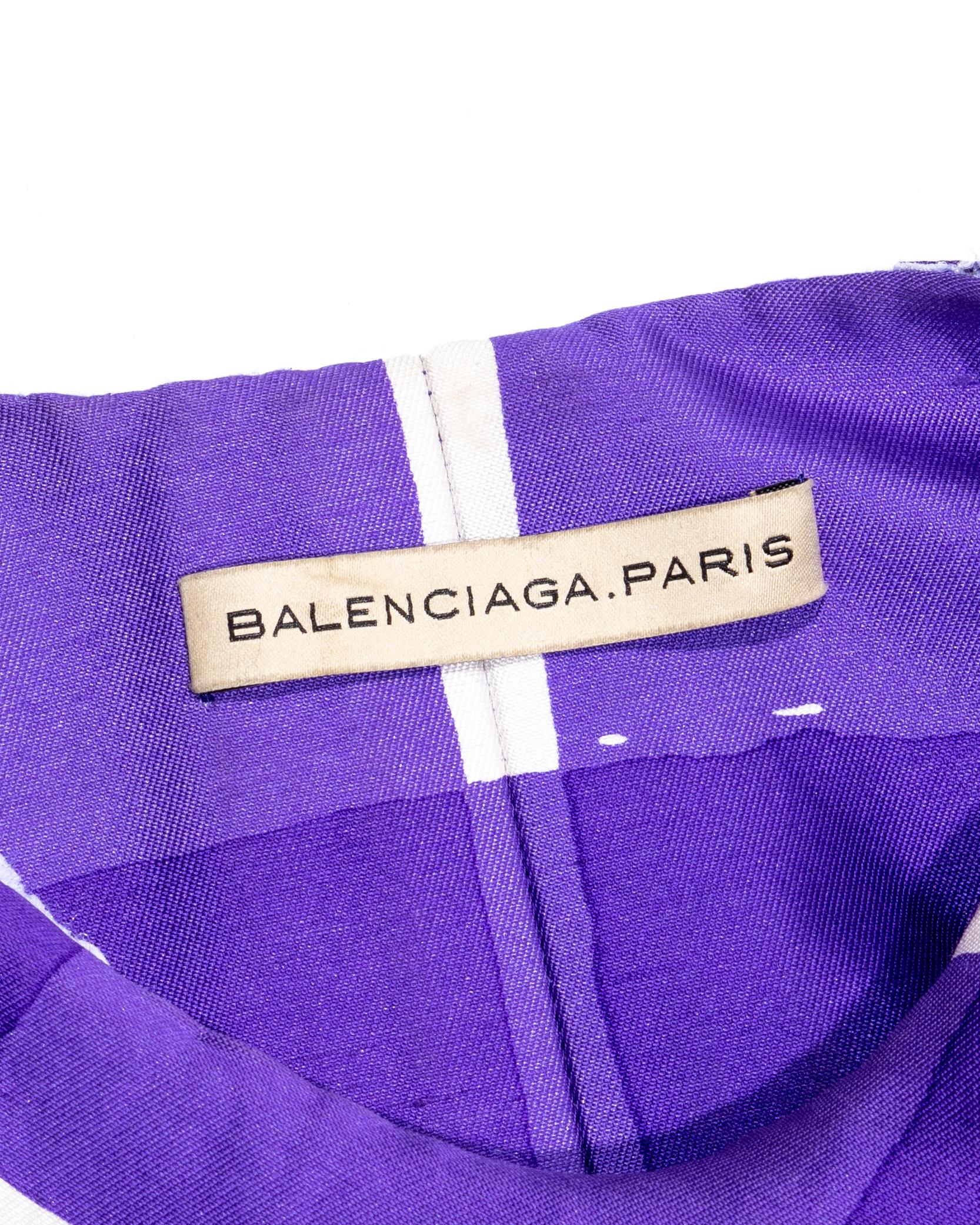 Balenciaga by Nicolas Ghesquière checked silk structured mini dress, ss 2008 For Sale 7