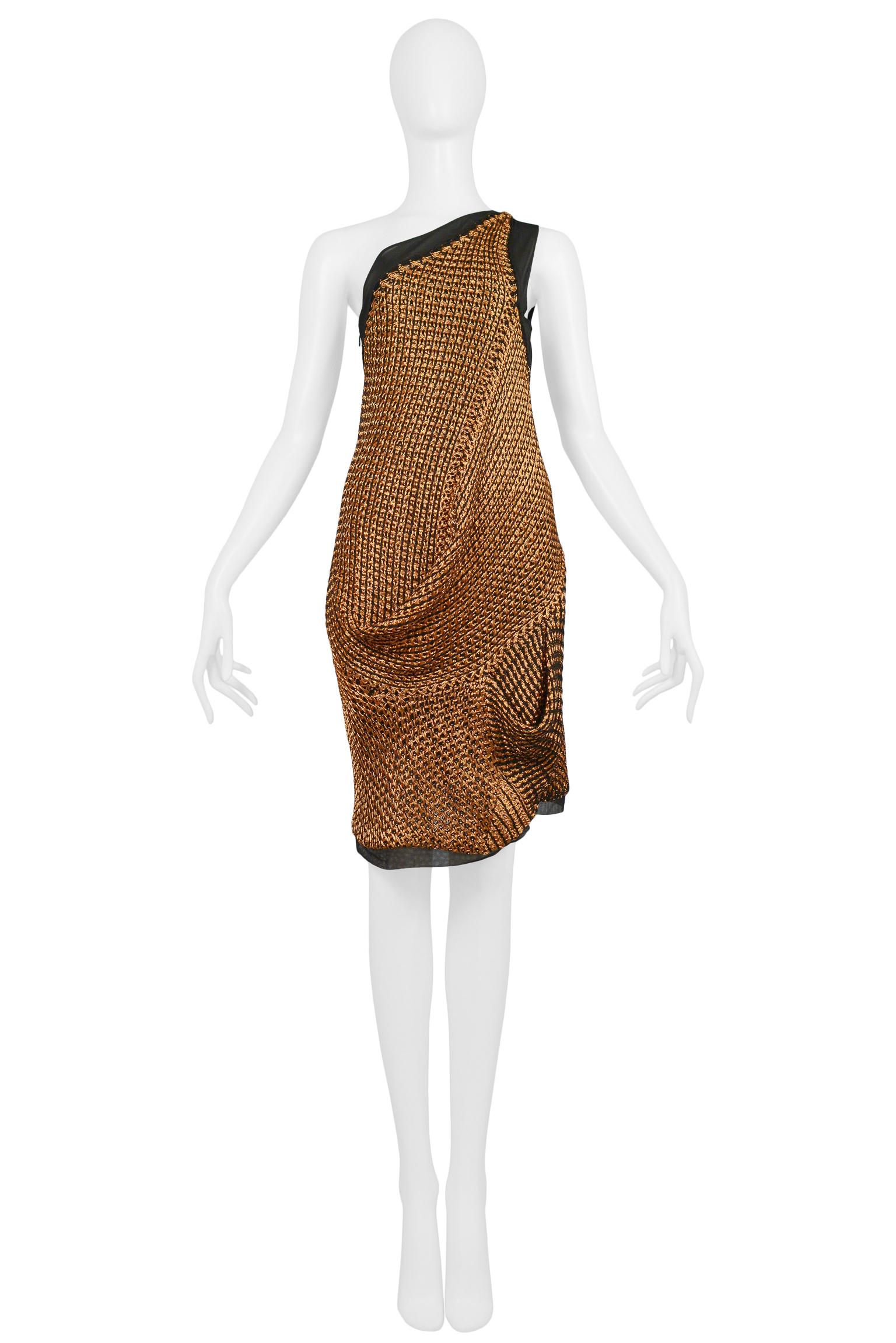 Balenciaga By Nicolas Ghesquiere Copper Wire Crochet Dress 2007 In Excellent Condition For Sale In Los Angeles, CA