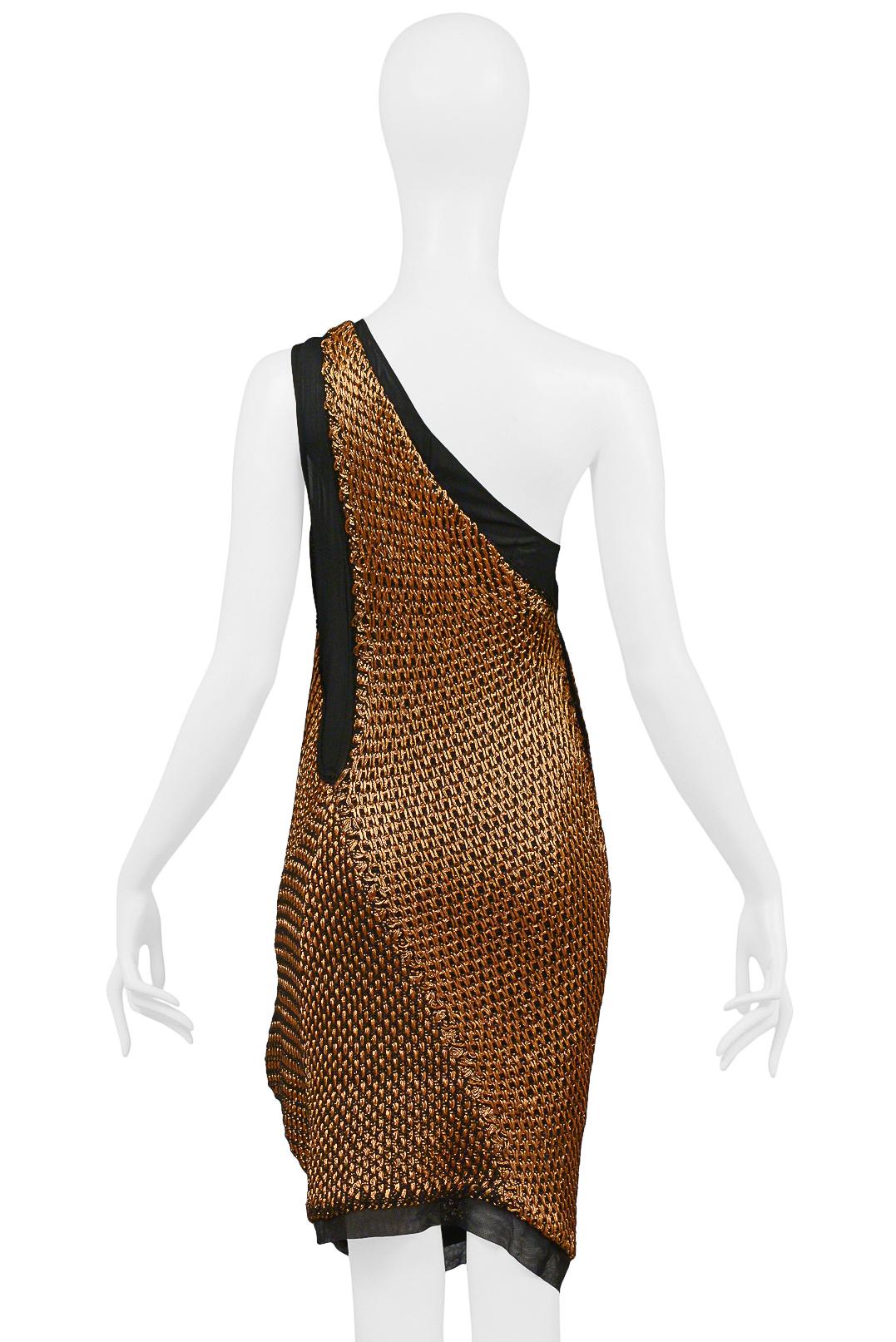 Women's Balenciaga By Nicolas Ghesquiere Copper Wire Crochet Dress 2007 For Sale