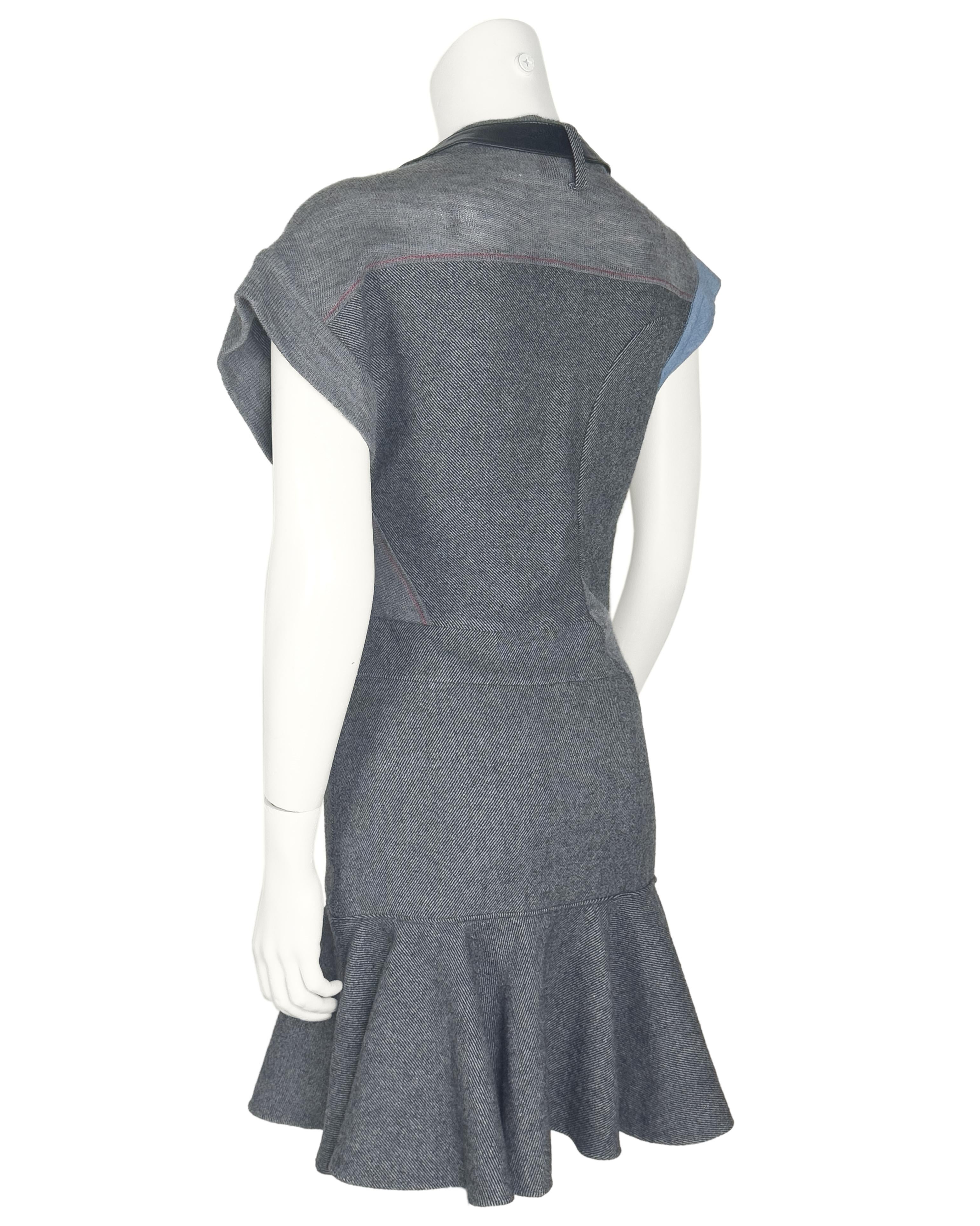Balenciaga by Nicolas Ghesquiere Fall 2002 Cubist Mixed Media Dress en Bueno estado para la venta en Toronto, Ontario