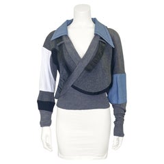 Balenciaga by Nicolas Ghesquiere Fall 2002 Cubist Mixed Media Sweater Top