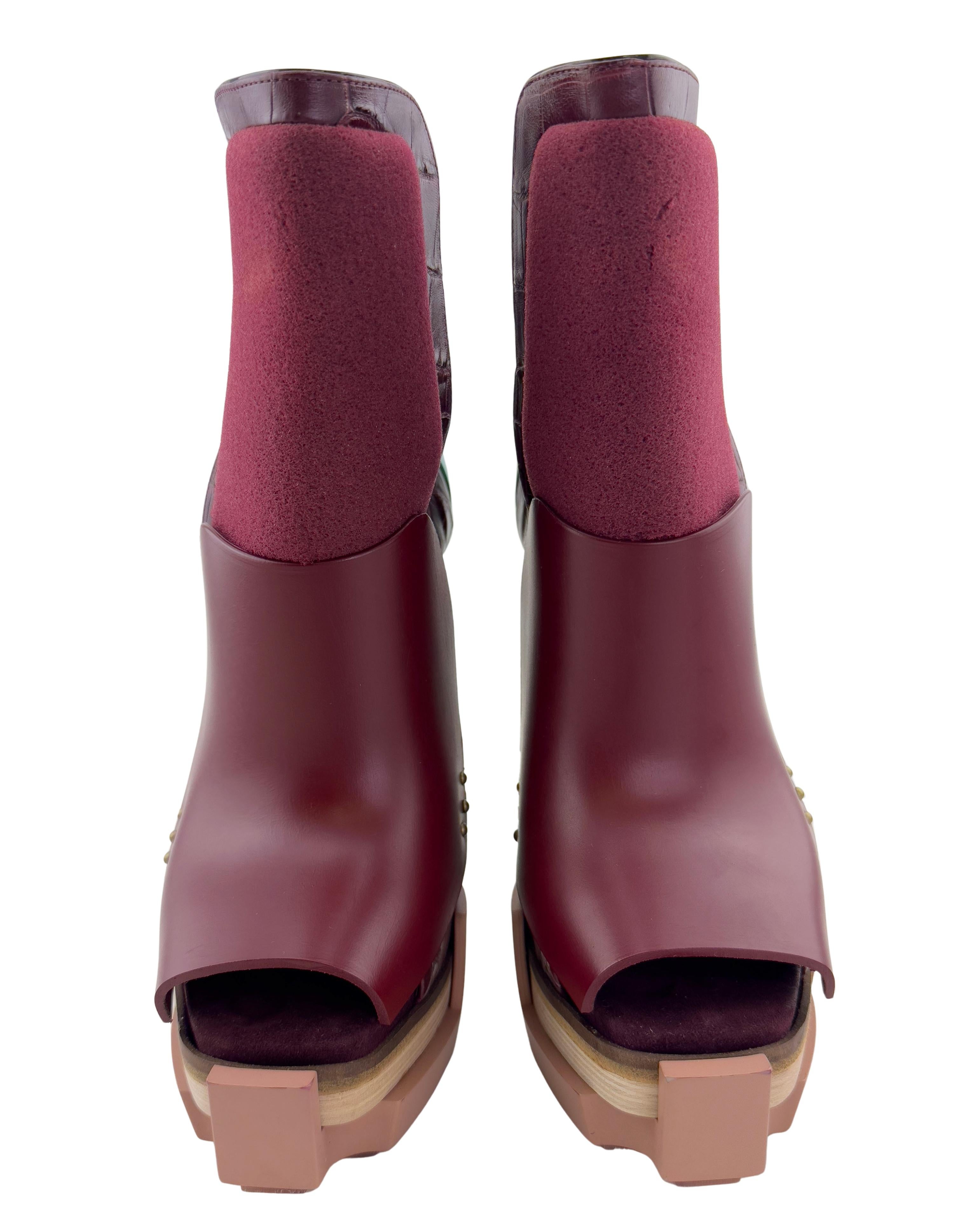 Balenciaga by Nicolas Ghesquiere Fall 2010 Runway Mixed Media Wooden Block Heels 2