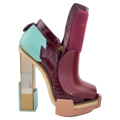 Balenciaga by Nicolas Ghesquiere Fall 2010 Runway Mixed Media Wooden Block Heels