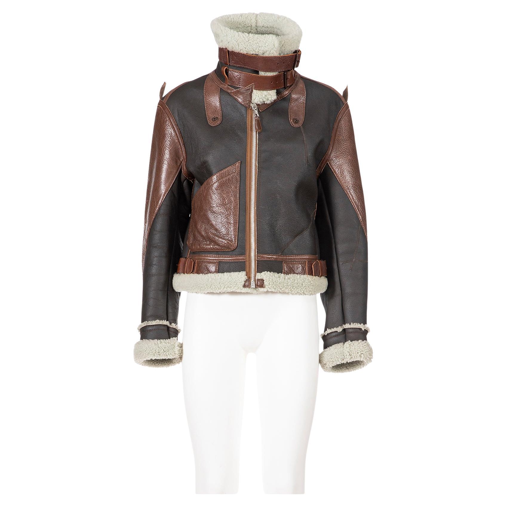 BALENCIAGA BY NICOLAS GHESQUIÈRE FW 03 Veste d'aviateur en shearling, iconique et rare