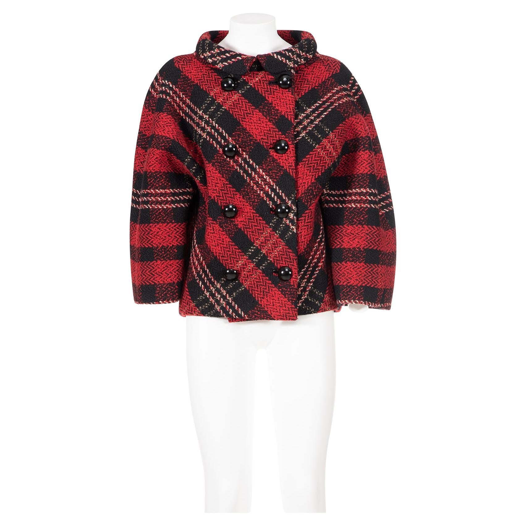BALENCIAGA BY NICOLAS GHESQUIÈRE FW 06 Iconic and rare tartan cropped coat