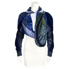 Balenciaga by Nicolas Ghesquière FW 2003 Chaqueta recortada "Parachute" Patchwork