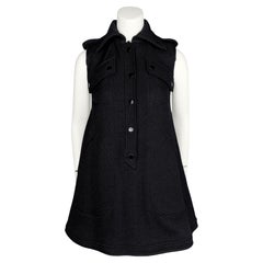 Balenciaga by Nicolas Ghesquière FW 2003 Runway Black Sleeveless Shift Dress 36