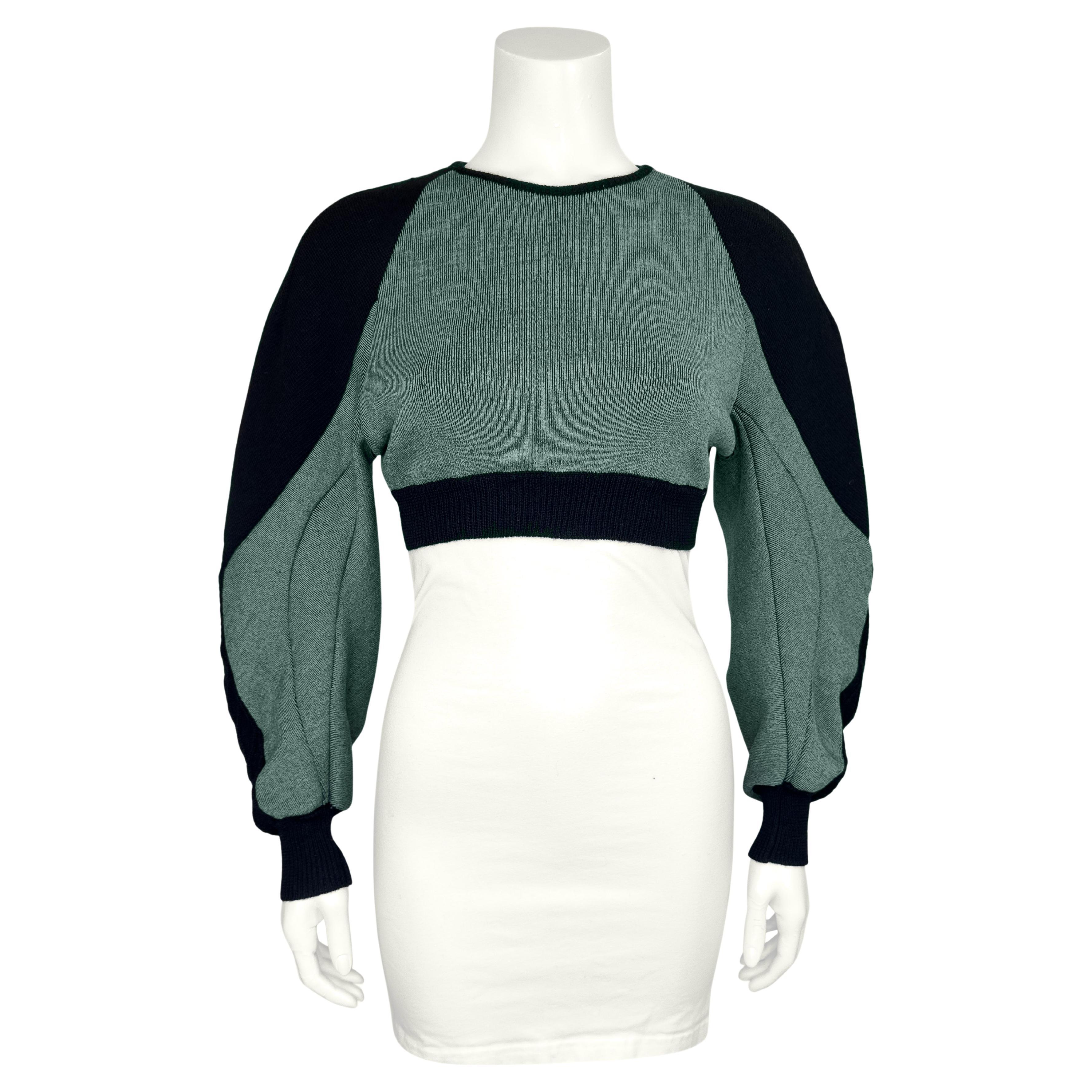 Balenciaga by Nicolas Ghesquière FW 2003 Runway Green & Black Patchwork Sweater