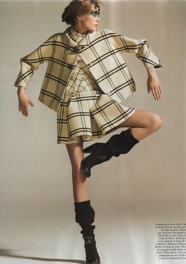 Balenciaga by Nicolas Ghesquière FW 2006 Runway Combinaison veste et jupe en laine à carreaux en vente 1