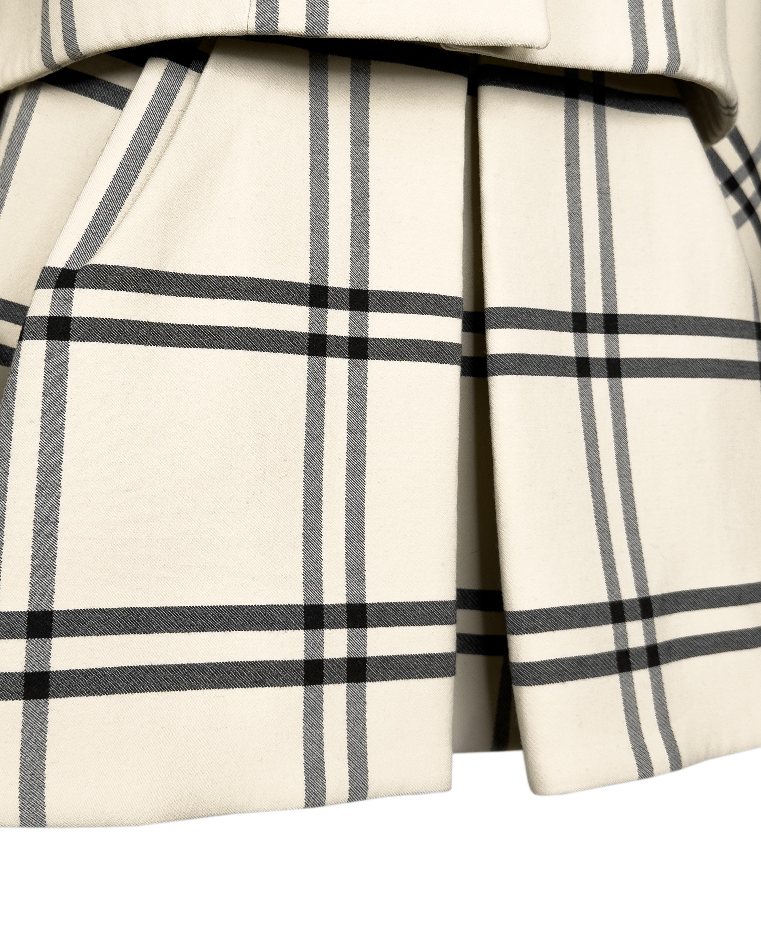 Balenciaga by Nicolas Ghesquière FW 2006 Runway Combinaison veste et jupe en laine à carreaux en vente 3