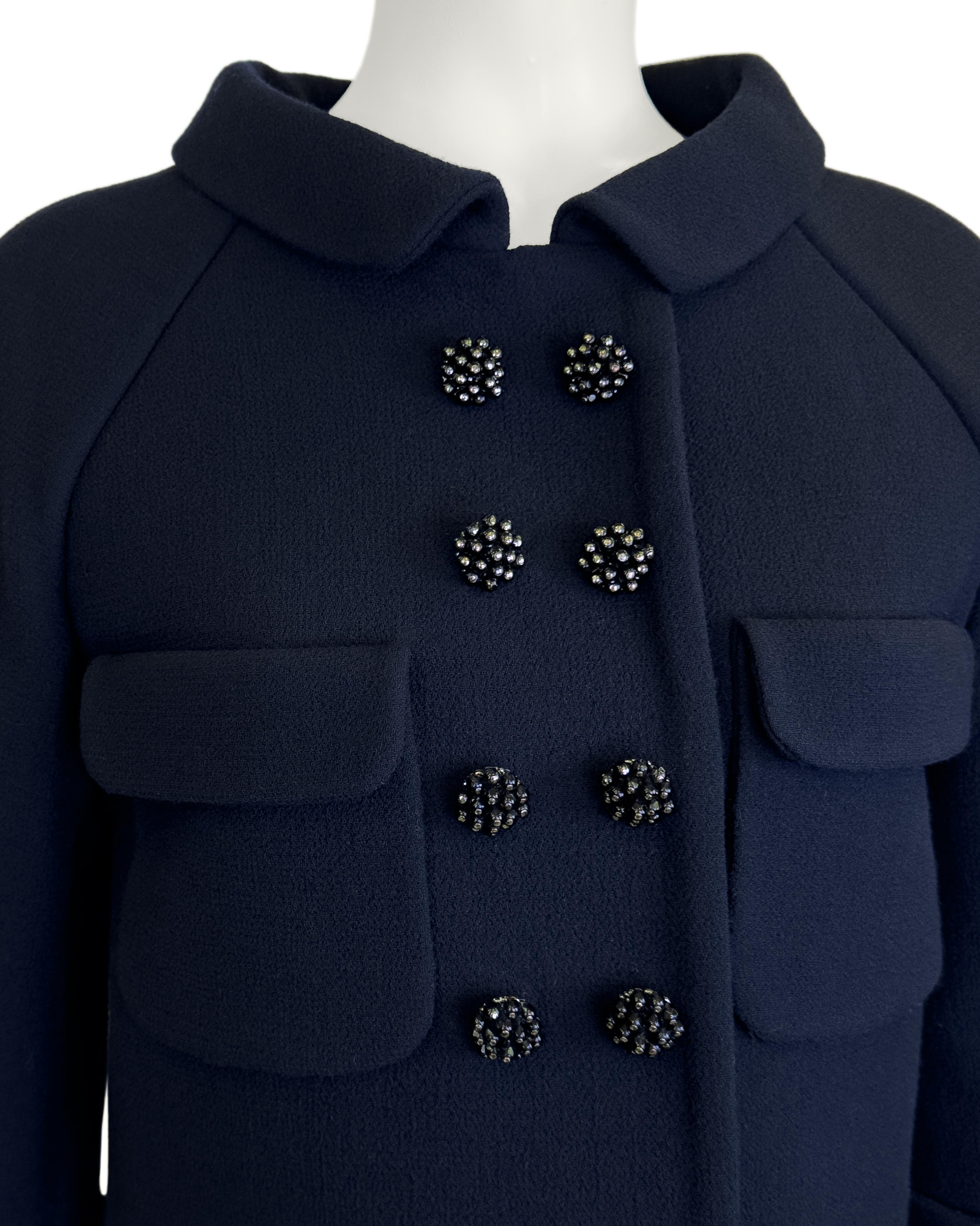 Balenciaga by Nicolas Ghesquière FW 2006 Runway Wool Jacket w Jewelled Buttons 1