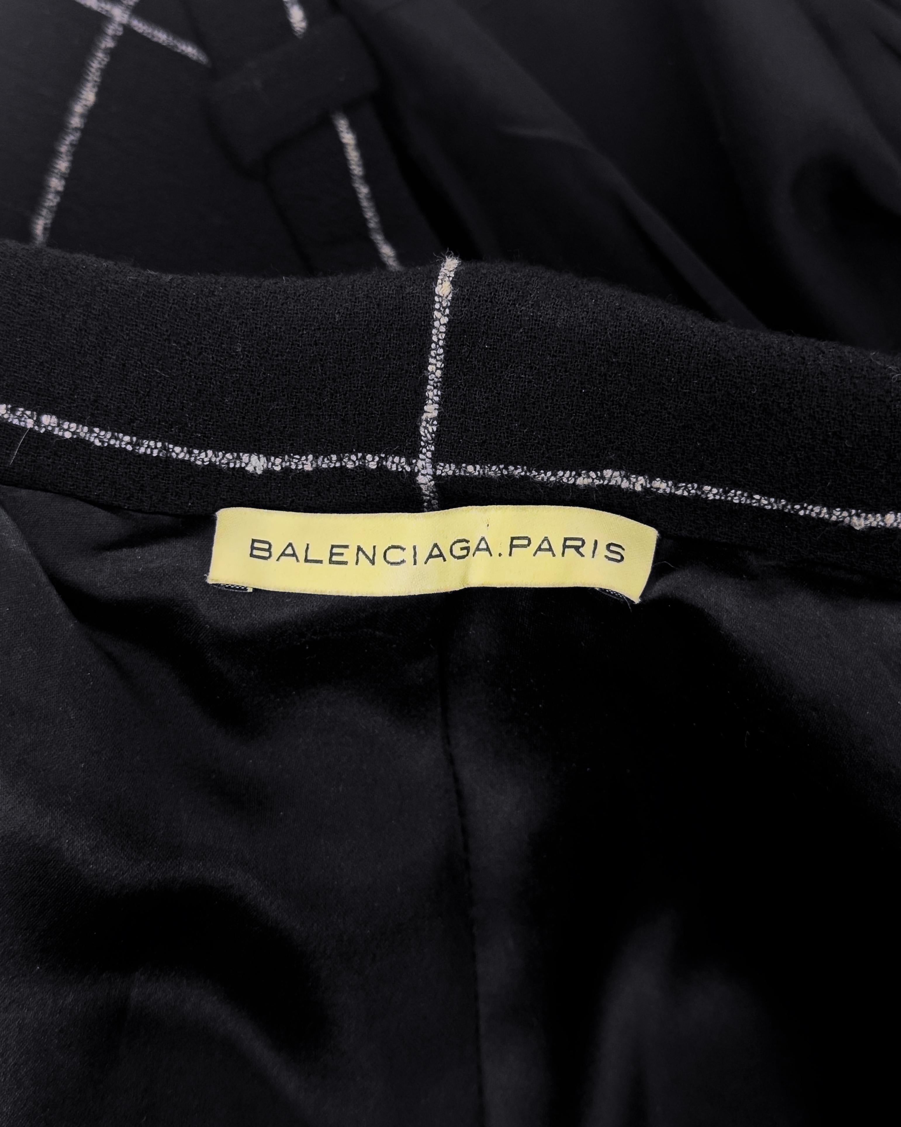 Balenciaga by Nicolas Ghesquière FW 2006 Windowpane Wool Jacket & Skirt Ensemble 5
