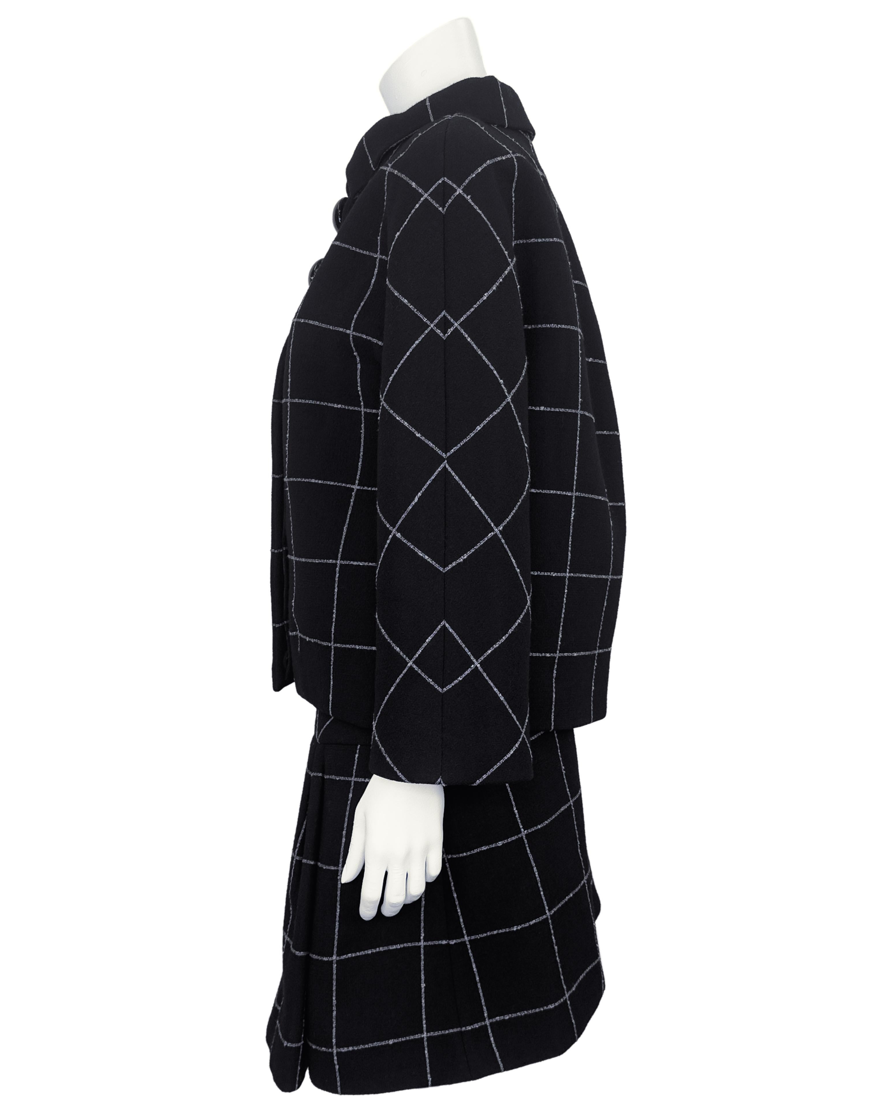 Balenciaga by Nicolas Ghesquière FW 2006 Windowpane Wool Jacket & Skirt Ensemble 2