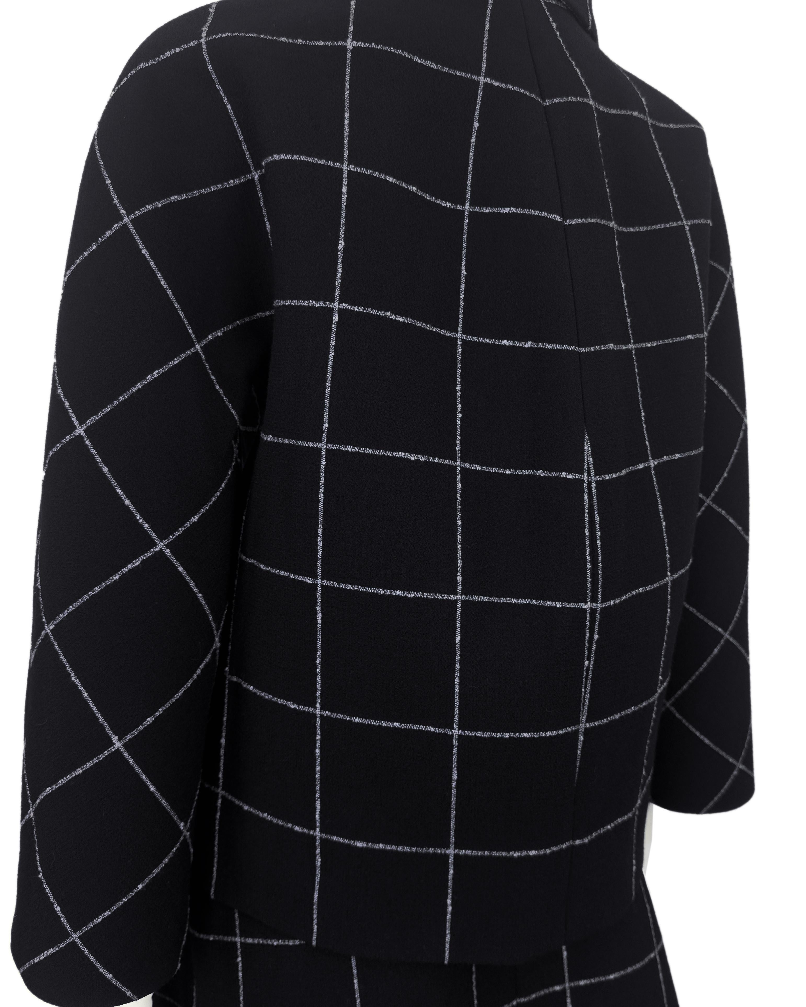 Balenciaga by Nicolas Ghesquière FW 2006 Windowpane Wool Jacket & Skirt Ensemble 3