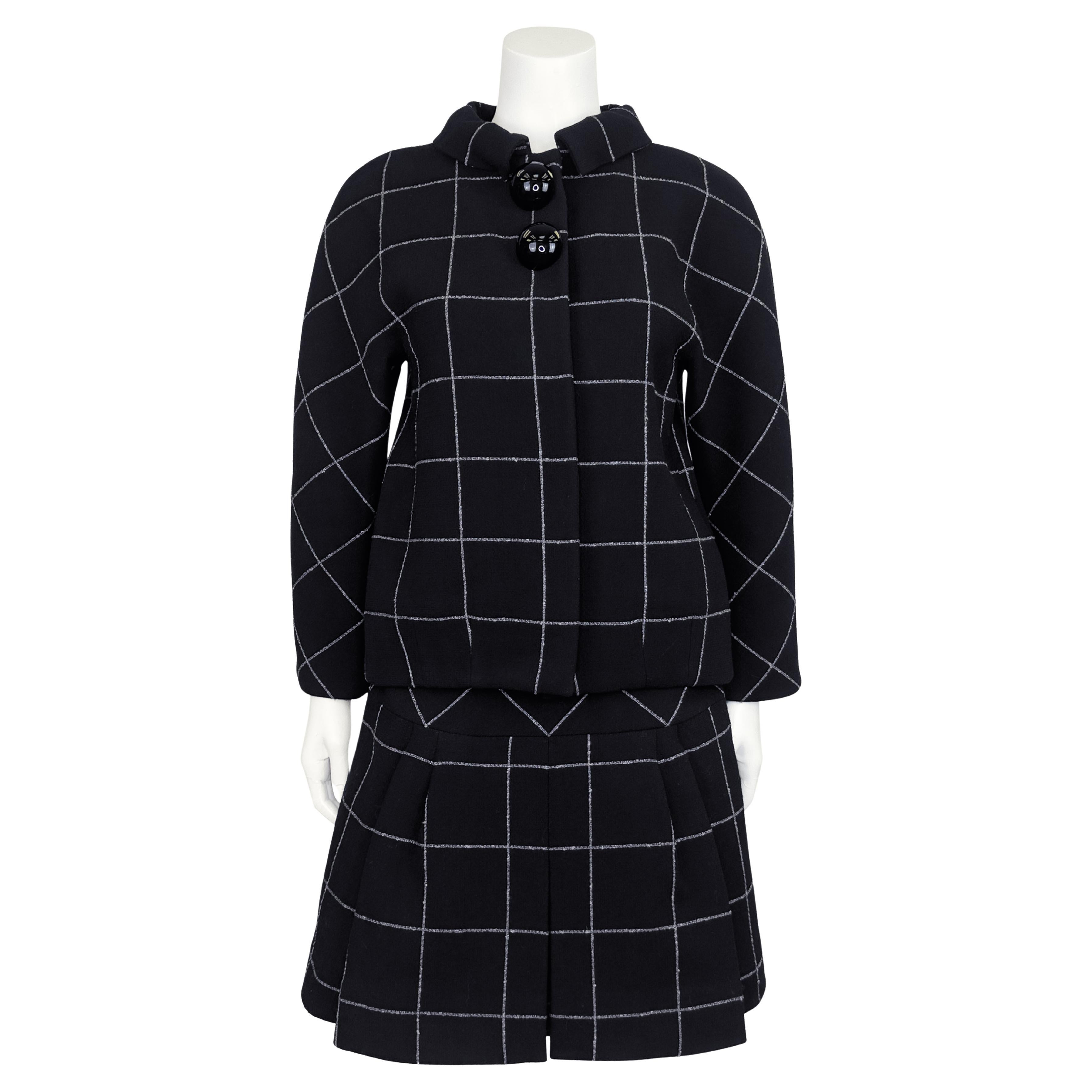 Balenciaga by Nicolas Ghesquière FW 2006 Windowpane Wool Jacket & Skirt Ensemble