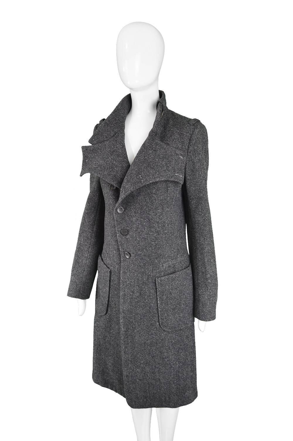 Balenciaga Nicolas Ghesquiere Gray Wool and Cashmere Military Style Coat, 2005 1