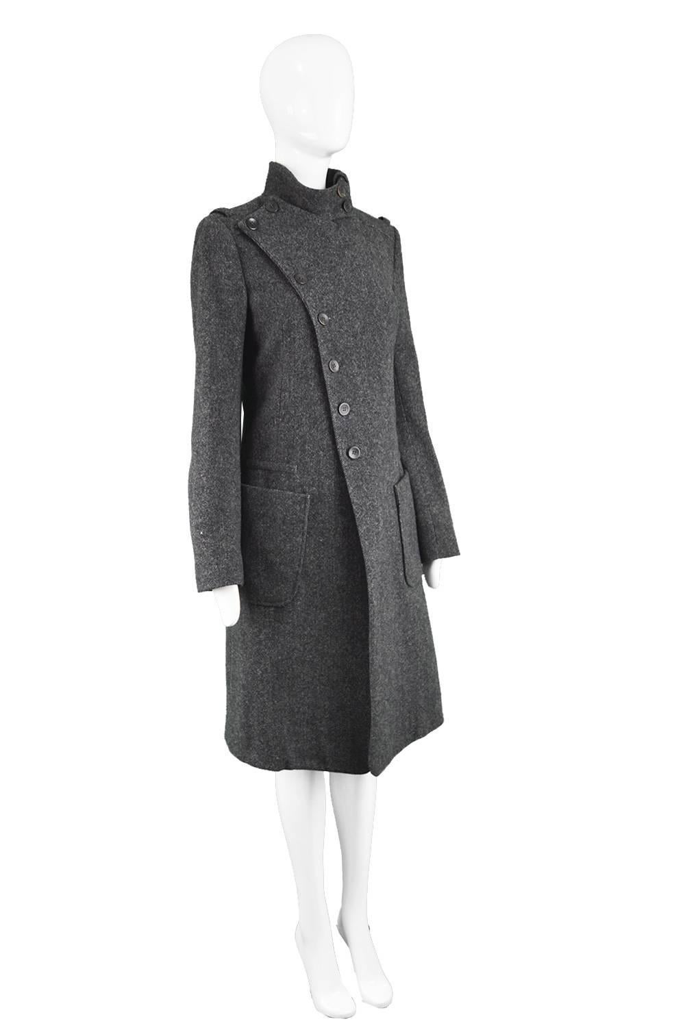 Balenciaga Nicolas Ghesquiere Gray Wool and Cashmere Military Style Coat, 2005 2