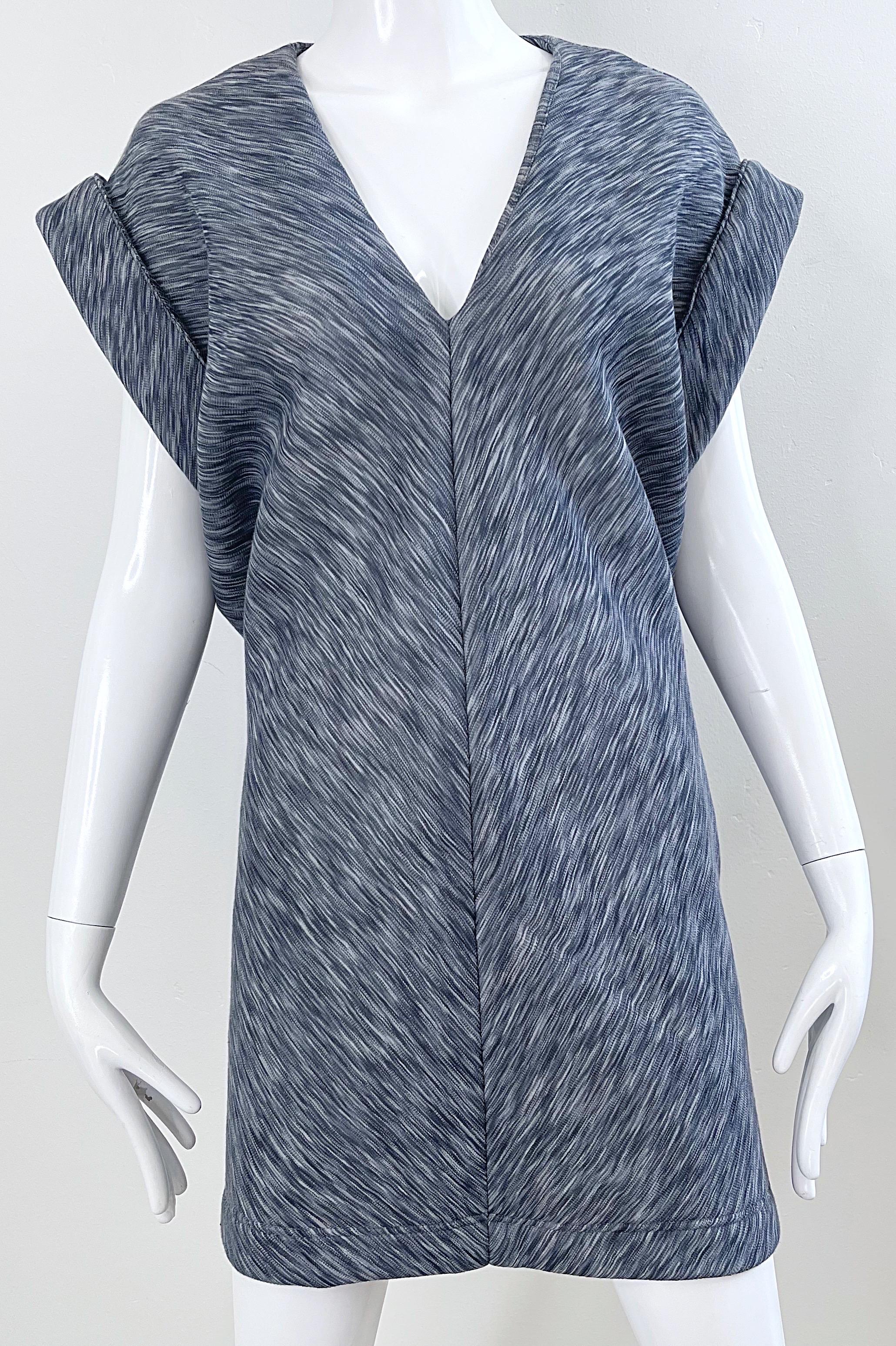 Balenciaga by Nicolas Ghesquiere Heather Grey Size 40 / 10 Sweatshirt Mini Dress For Sale 4