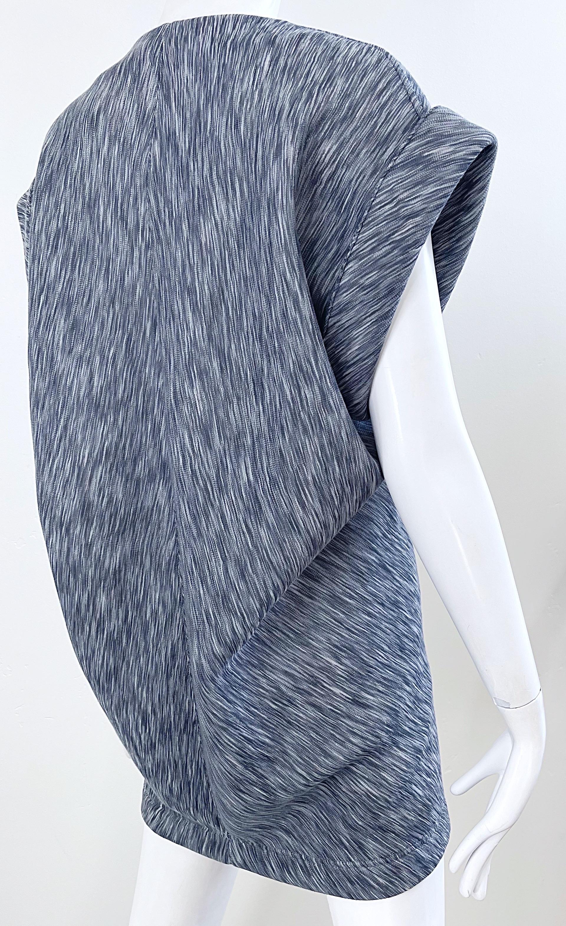 Balenciaga by Nicolas Ghesquiere Heather Grey Size 40 / 10 Sweatshirt Mini Dress For Sale 6
