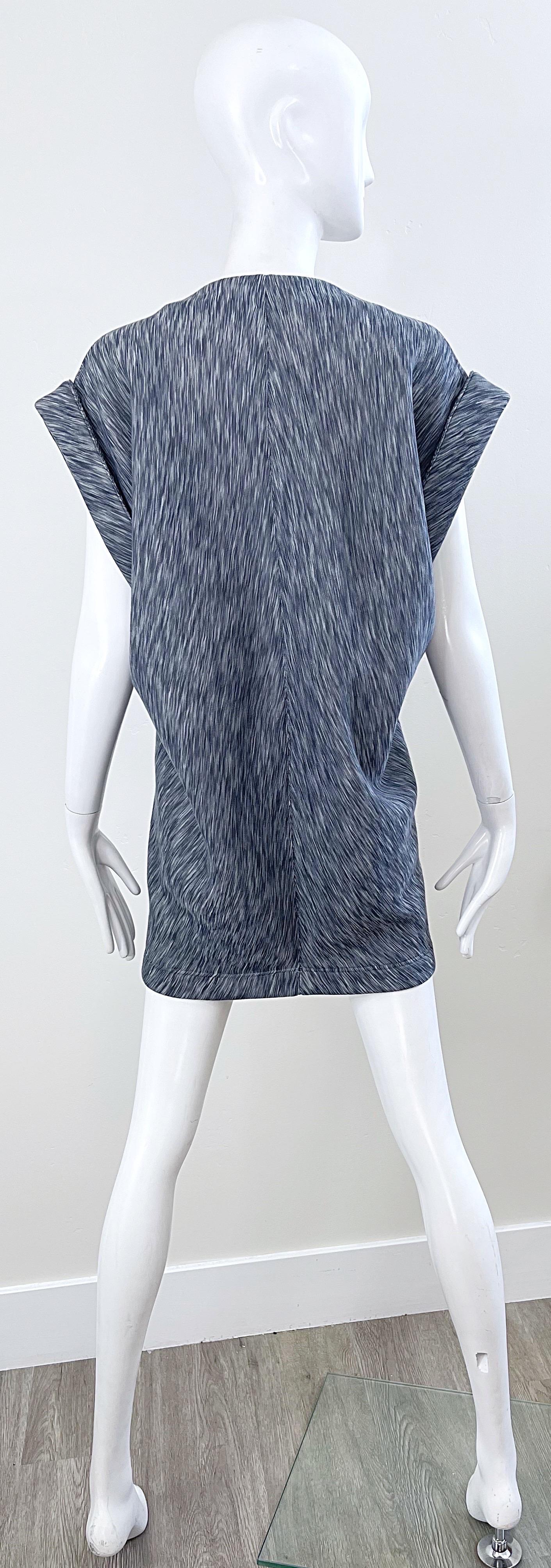 Balenciaga by Nicolas Ghesquiere Heather Grey Size 40 / 10 Sweatshirt Mini Dress For Sale 8