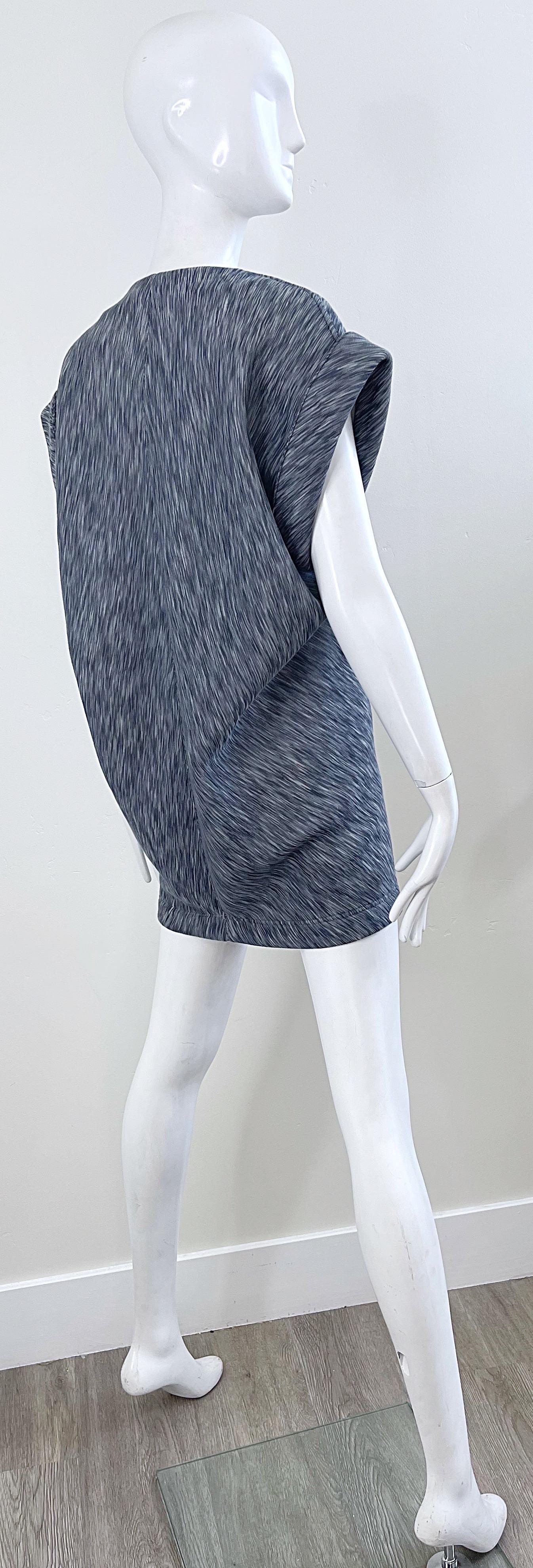 Balenciaga by Nicolas Ghesquiere Heather Grey Size 40 / 10 Sweatshirt Mini Dress For Sale 1