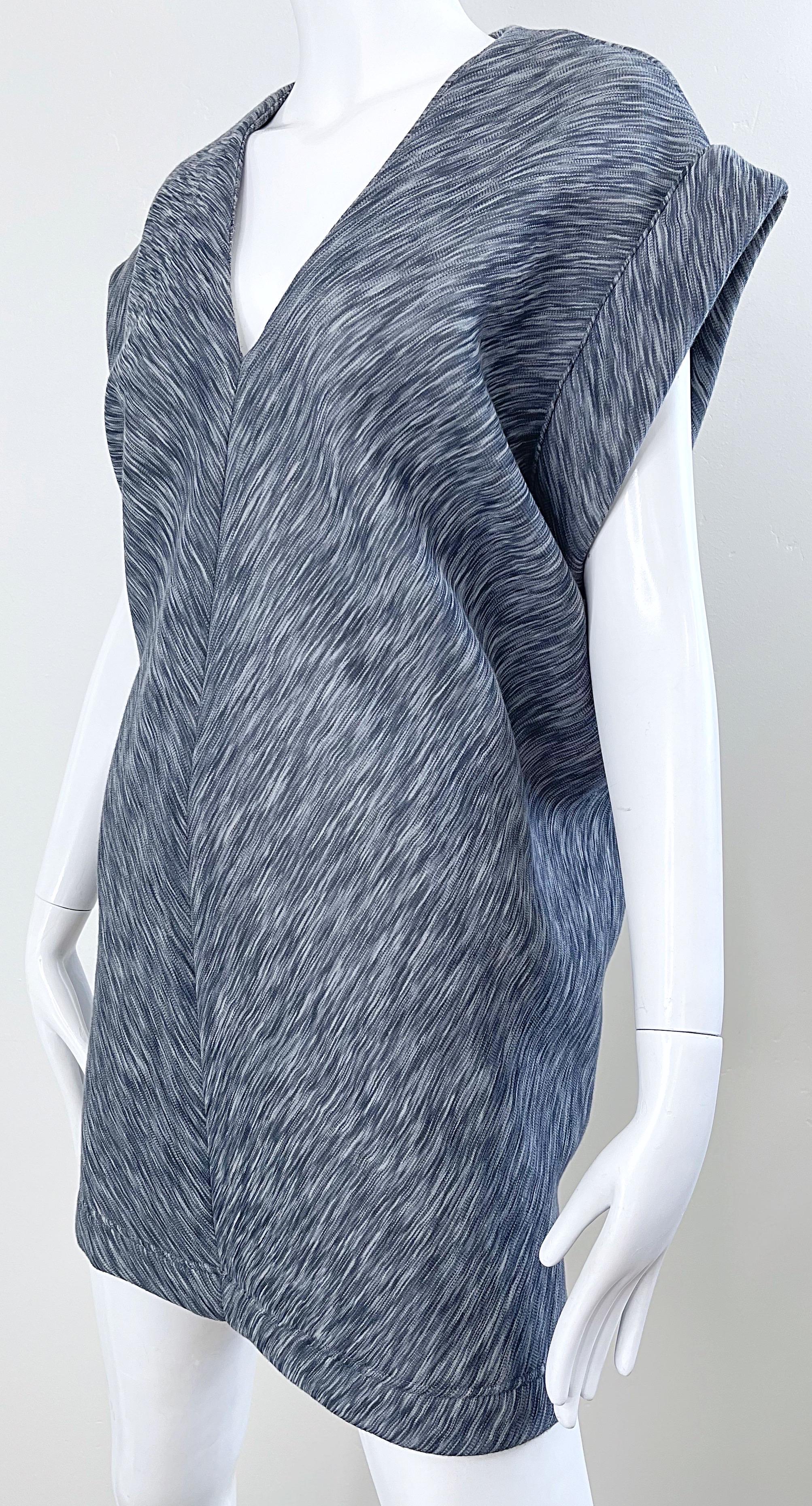 Balenciaga by Nicolas Ghesquiere Heather Grey Size 40 / 10 Sweatshirt Mini Dress For Sale 2