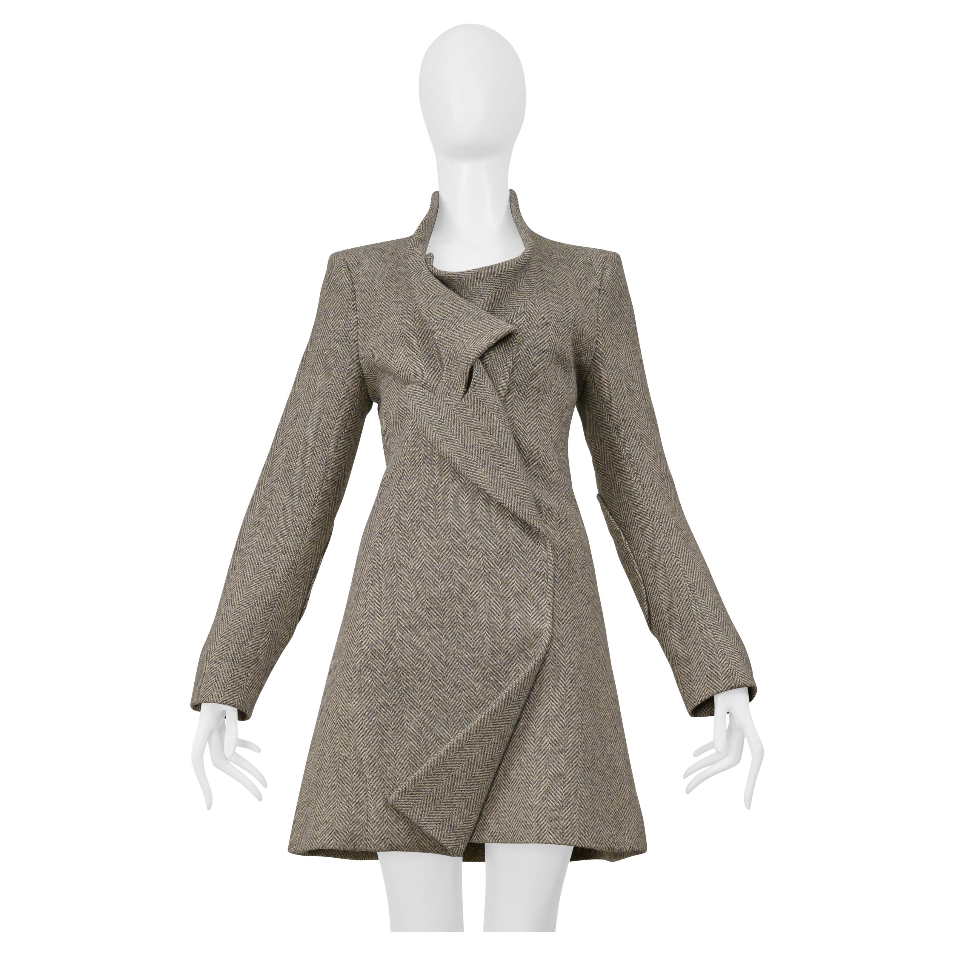 Balenciaga By Nicolas Ghesquiere Herringbone Tweed Concept Dress 2004