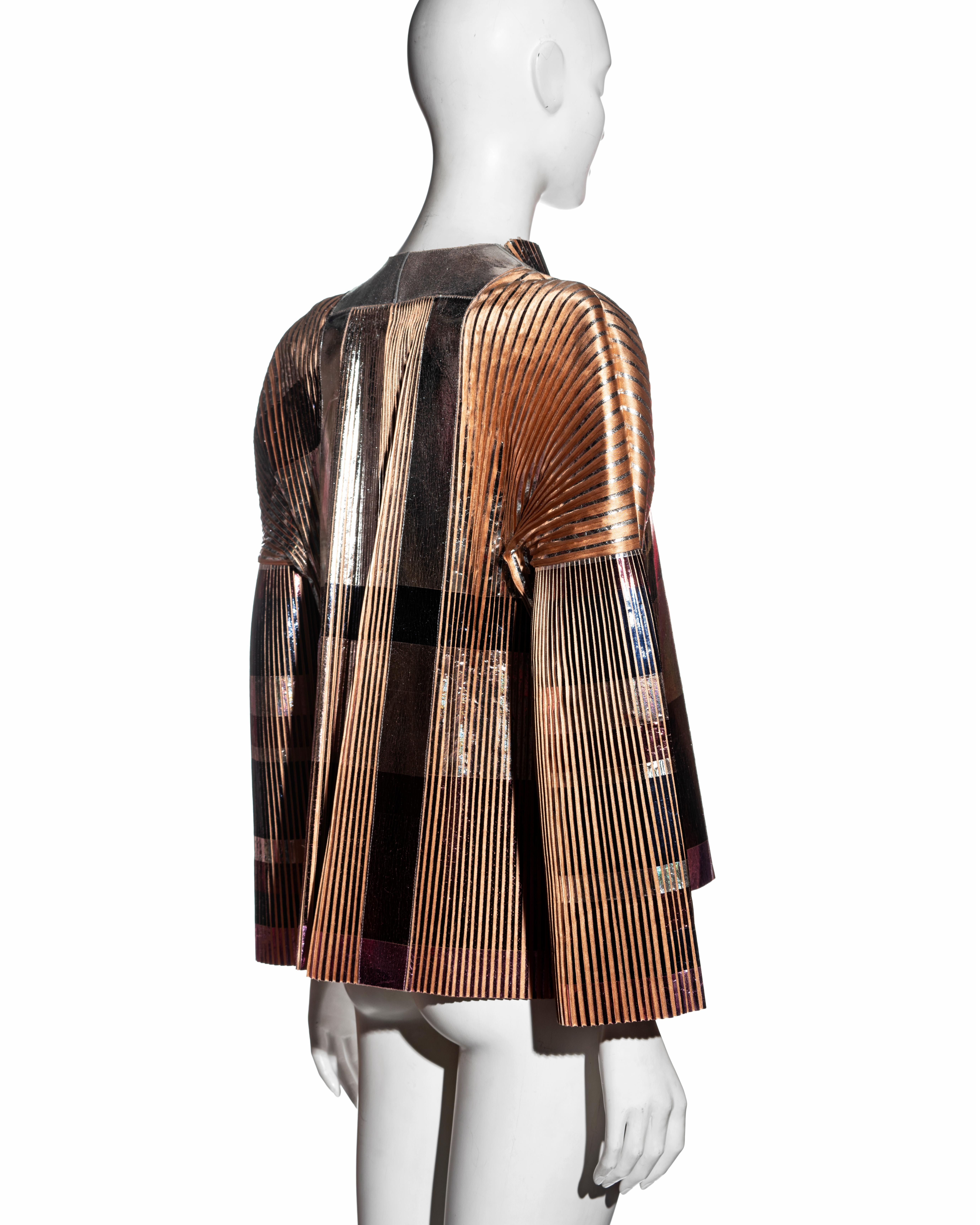 Balenciaga by Nicolas Ghesquière metallic silk pleated jacket, ss 2009  For Sale 5