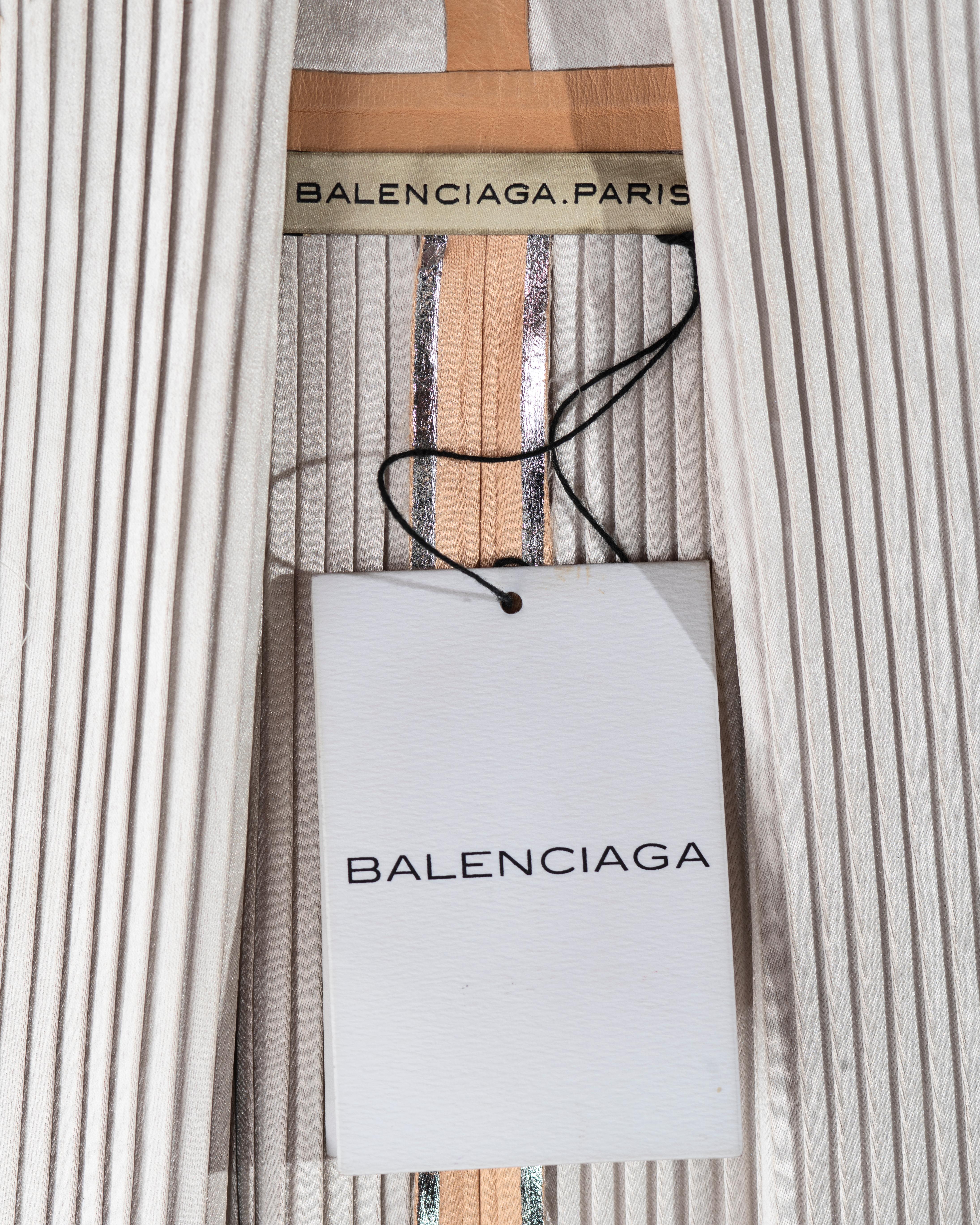 Balenciaga by Nicolas Ghesquière metallic silk pleated jacket, ss 2009  For Sale 6