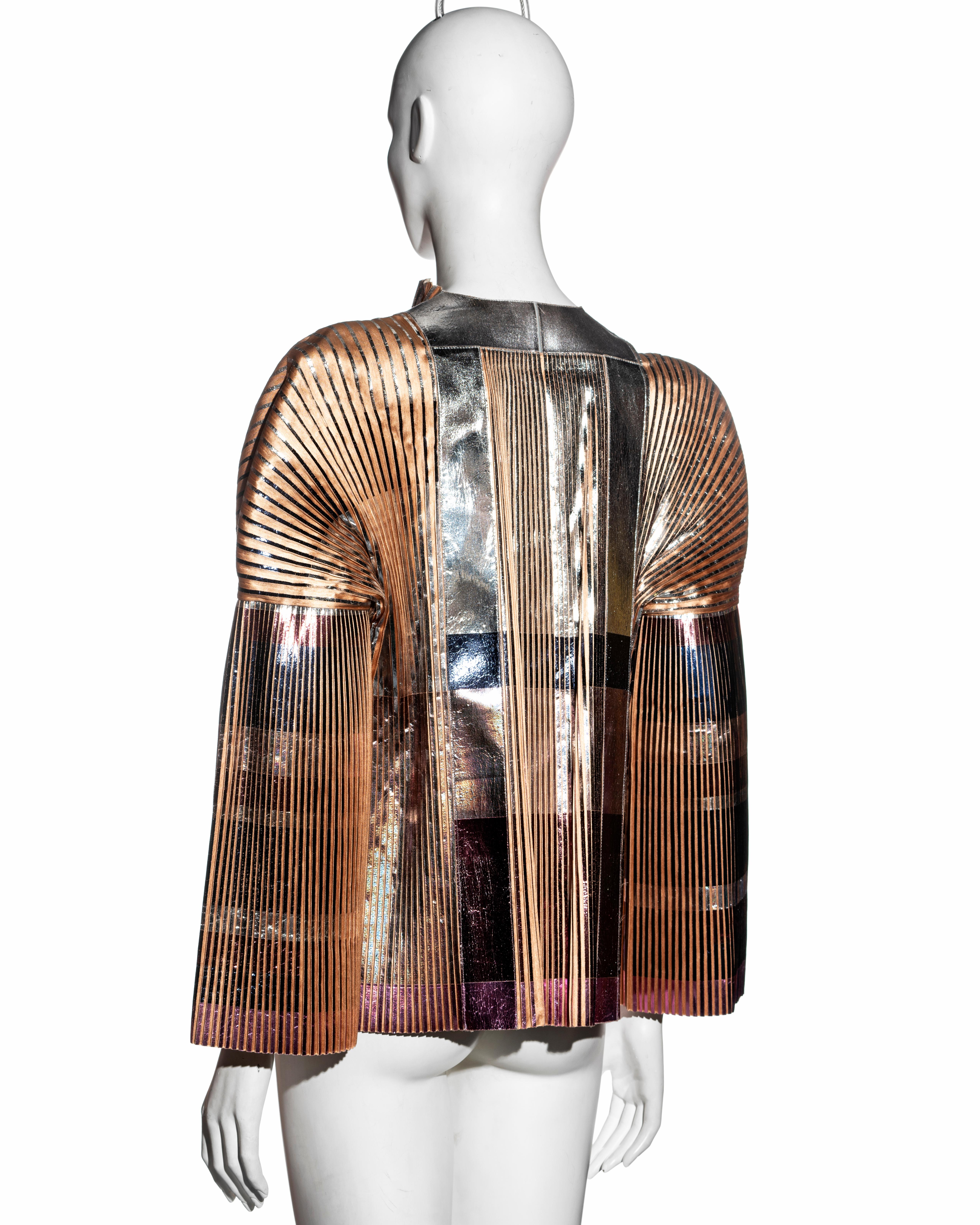 Balenciaga by Nicolas Ghesquière metallic silk pleated jacket, ss 2009  For Sale 1