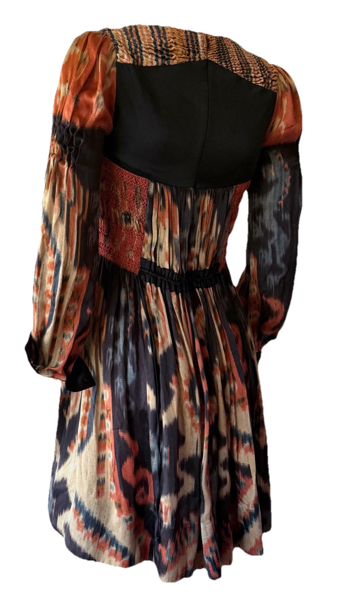 BALENCIAGA by Nicolas Ghesquière Rare Pre-Fall 2007 Robe babydoll en soie tie-dye Bon état - En vente à Woodland Hills, CA
