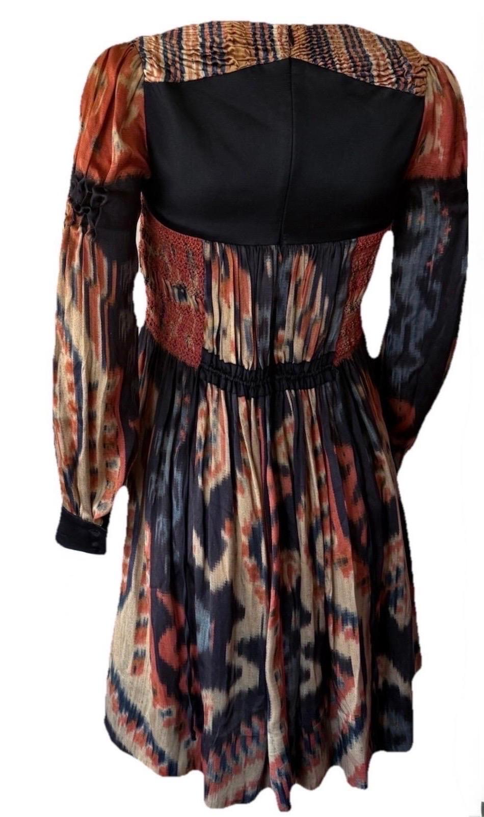 BALENCIAGA by Nicolas Ghesquière Rare Pre-Fall 2007 Robe babydoll en soie tie-dye Pour femmes en vente