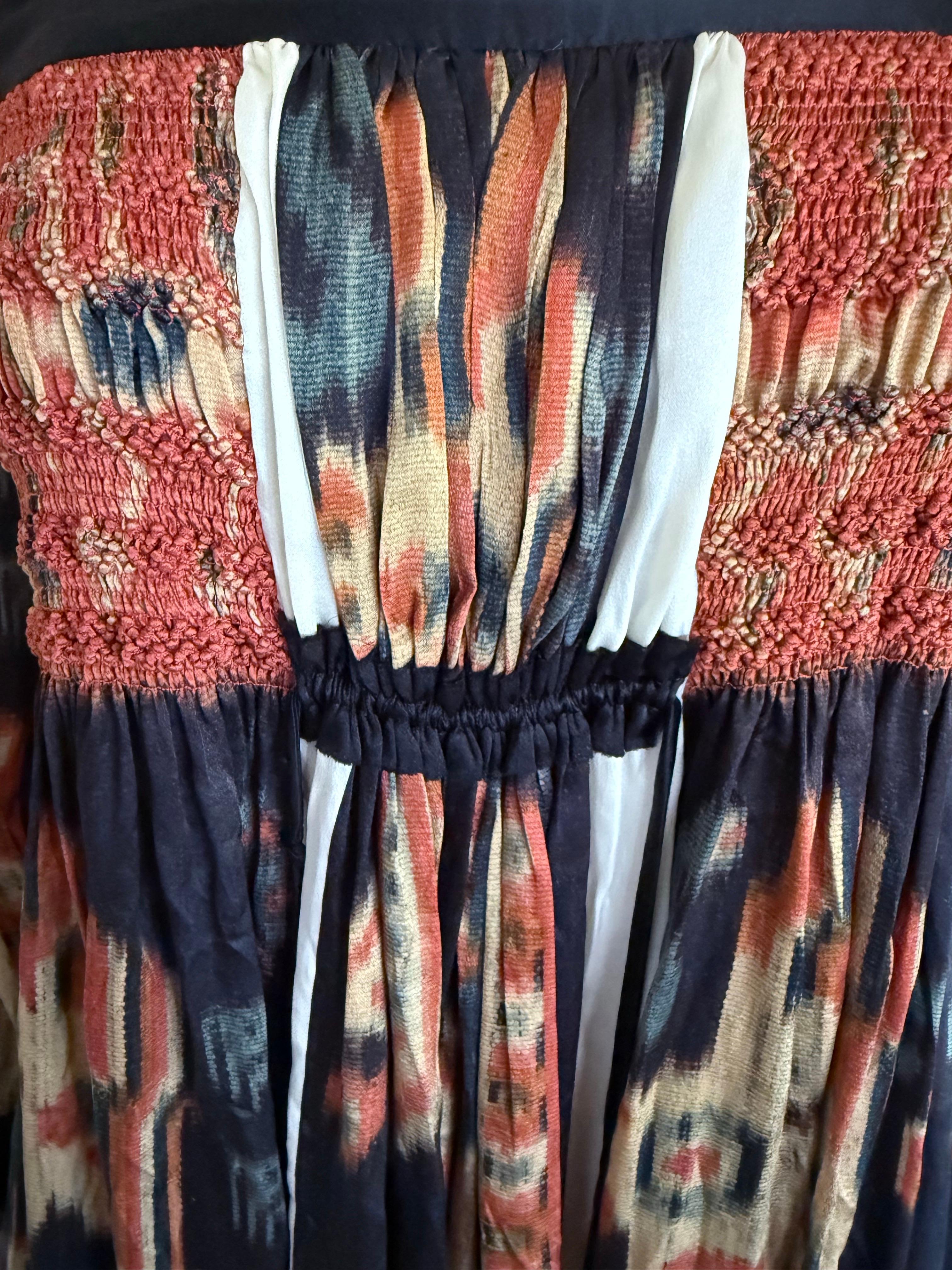 BALENCIAGA by Nicolas Ghesquière Rare Pre-Fall 2007 Robe babydoll en soie tie-dye en vente 1