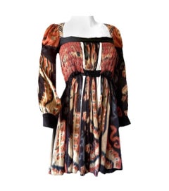 BALENCIAGA by Nicolas Ghesquière Rare Pre-Fall 2007 Silk Tie-Dye Babydoll Dress