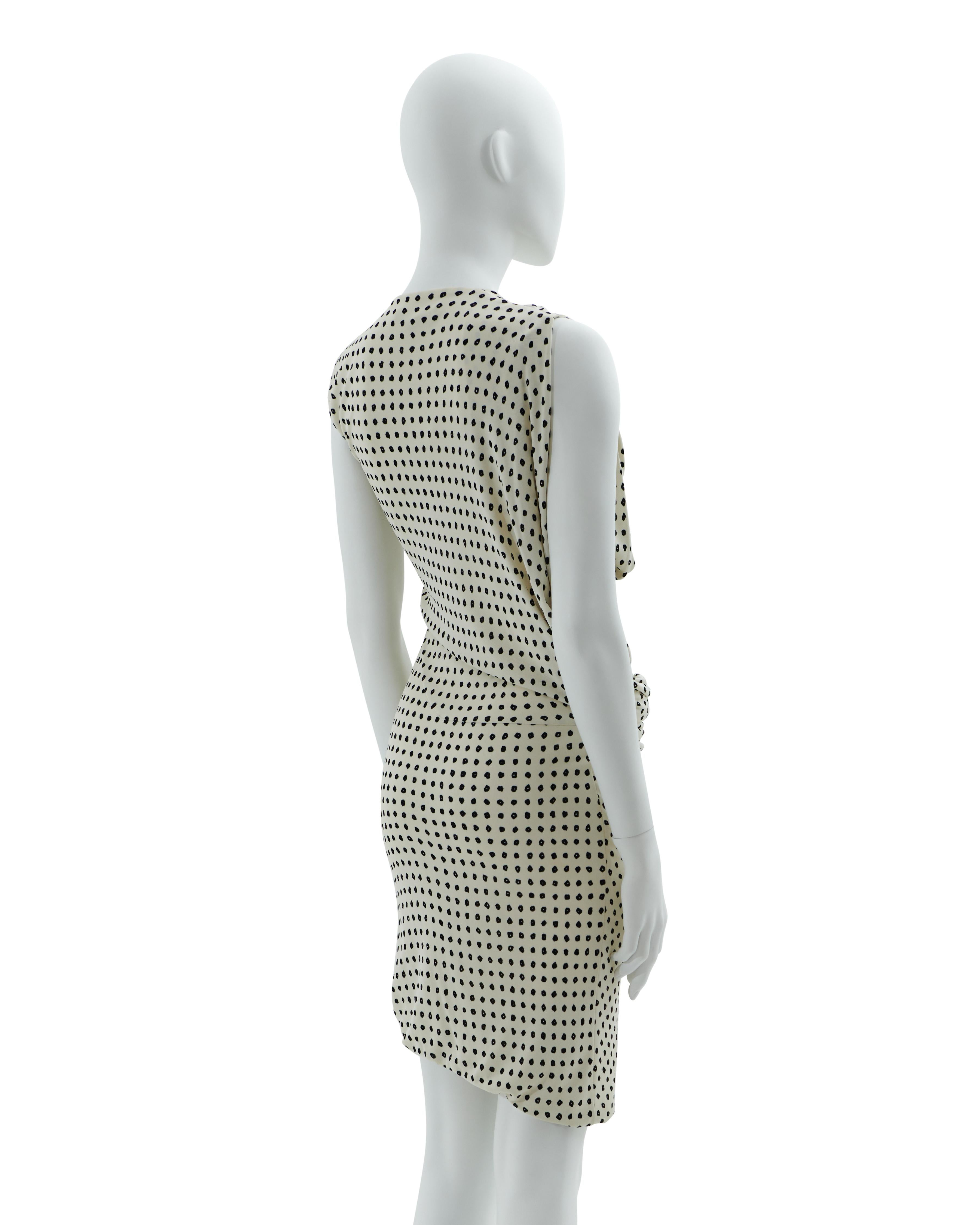 Balenciaga by Nicolas Ghesquière Resort 2009 b&w asymmetric cocktail dress In Good Condition For Sale In Milano, IT