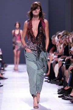 Balenciaga by Nicolas Ghesquiere - Pantaloni cargo neri in cotone e velluto a coste per la P/E 2002