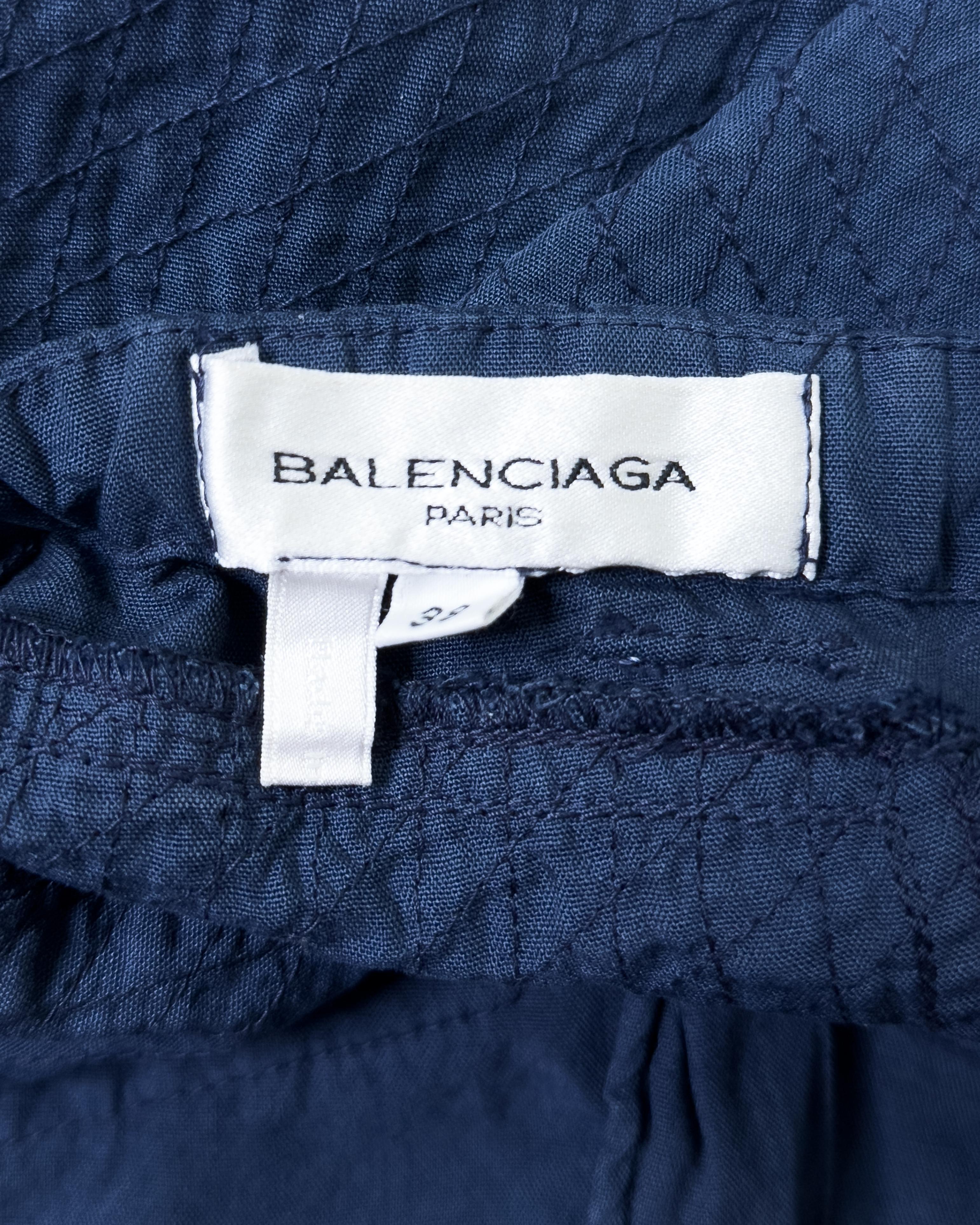 Balenciaga by Nicolas Ghesquiere S/S 2002 Blue Cotton and Corduroy Cargo Pants in vendita 6
