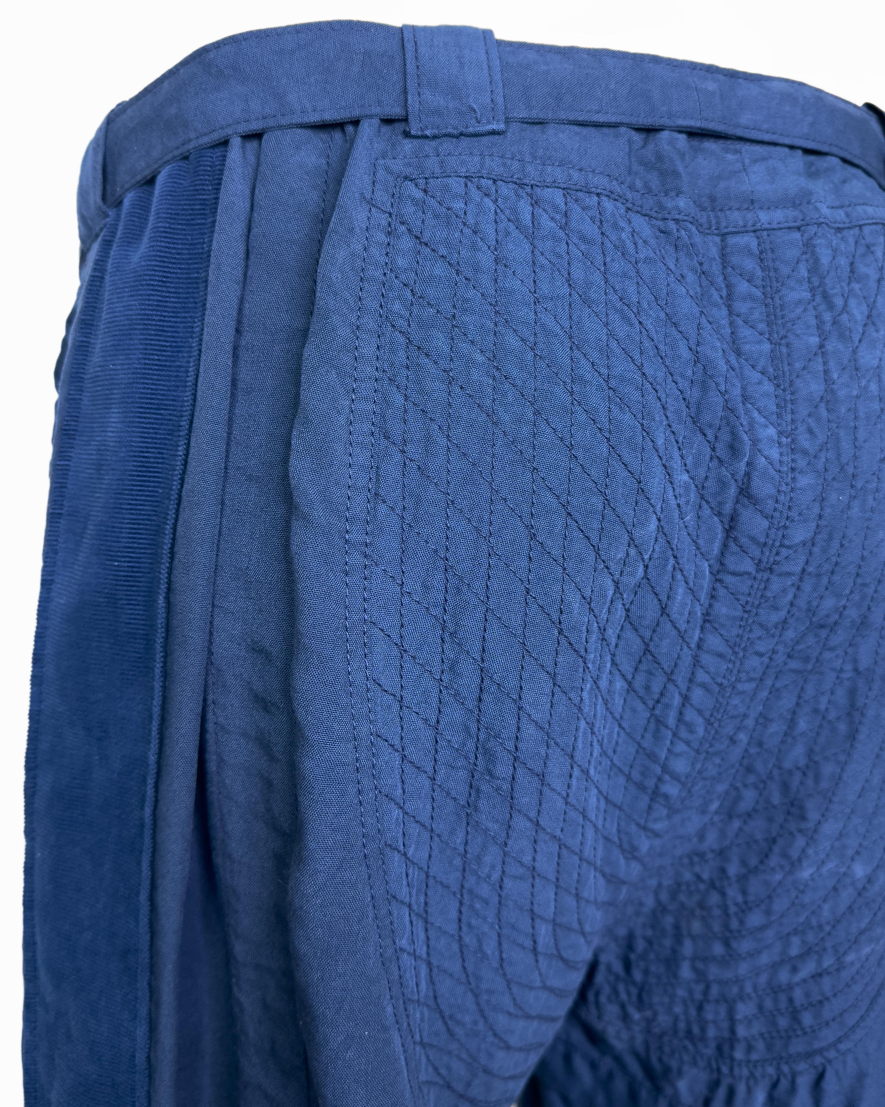 Balenciaga by Nicolas Ghesquiere S/S 2002 Blue Cotton and Corduroy Cargo Pants in vendita 4
