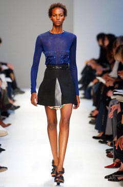 Balenciaga by Nicolas Ghesquière S/S 2003 Blue Silk Knit Pocket Top