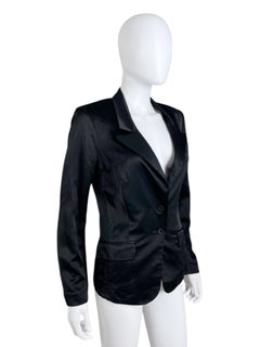 Balenciaga by Nicolas Ghesquière S/S 2007 Blazer negro de viscosa desgastada